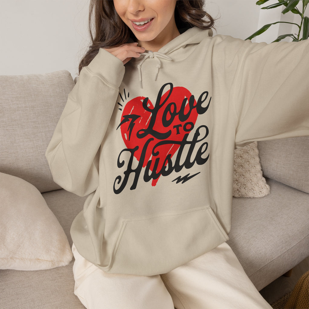 Love to Hustle | Bold Retro Motivational Hoodie | Cr8tive Designs