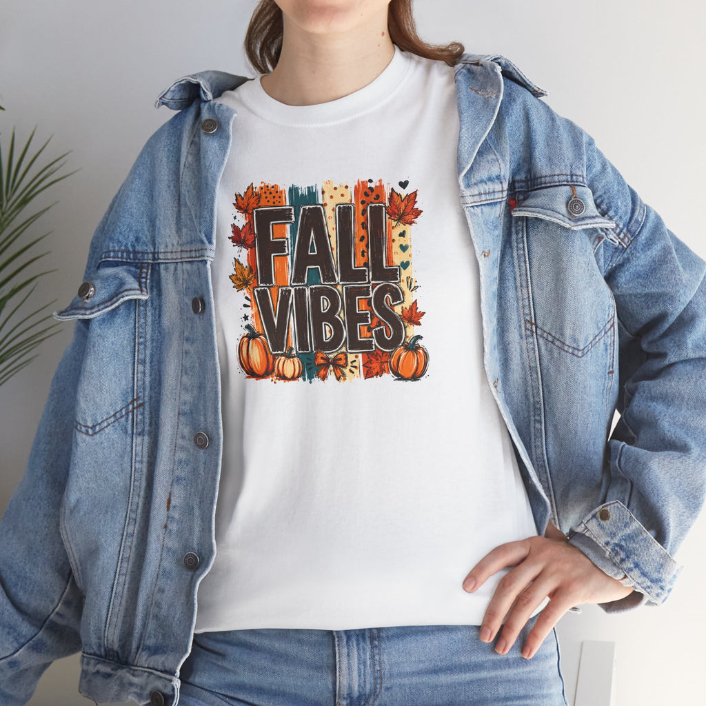 Fall Vibes Pumpkin Tee | Colorful Autumn Graphic T-Shirt | Cr8tive Designs