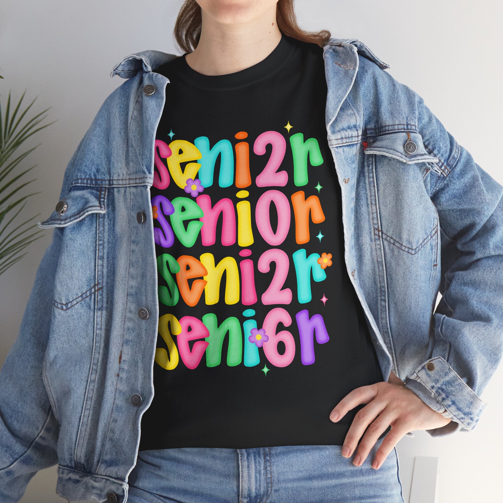Senior 2026 Retro Colorful T-Shirt | Groovy Stacked Senior Tee | Fun Graduation Shirt | Cr8tive Designs
