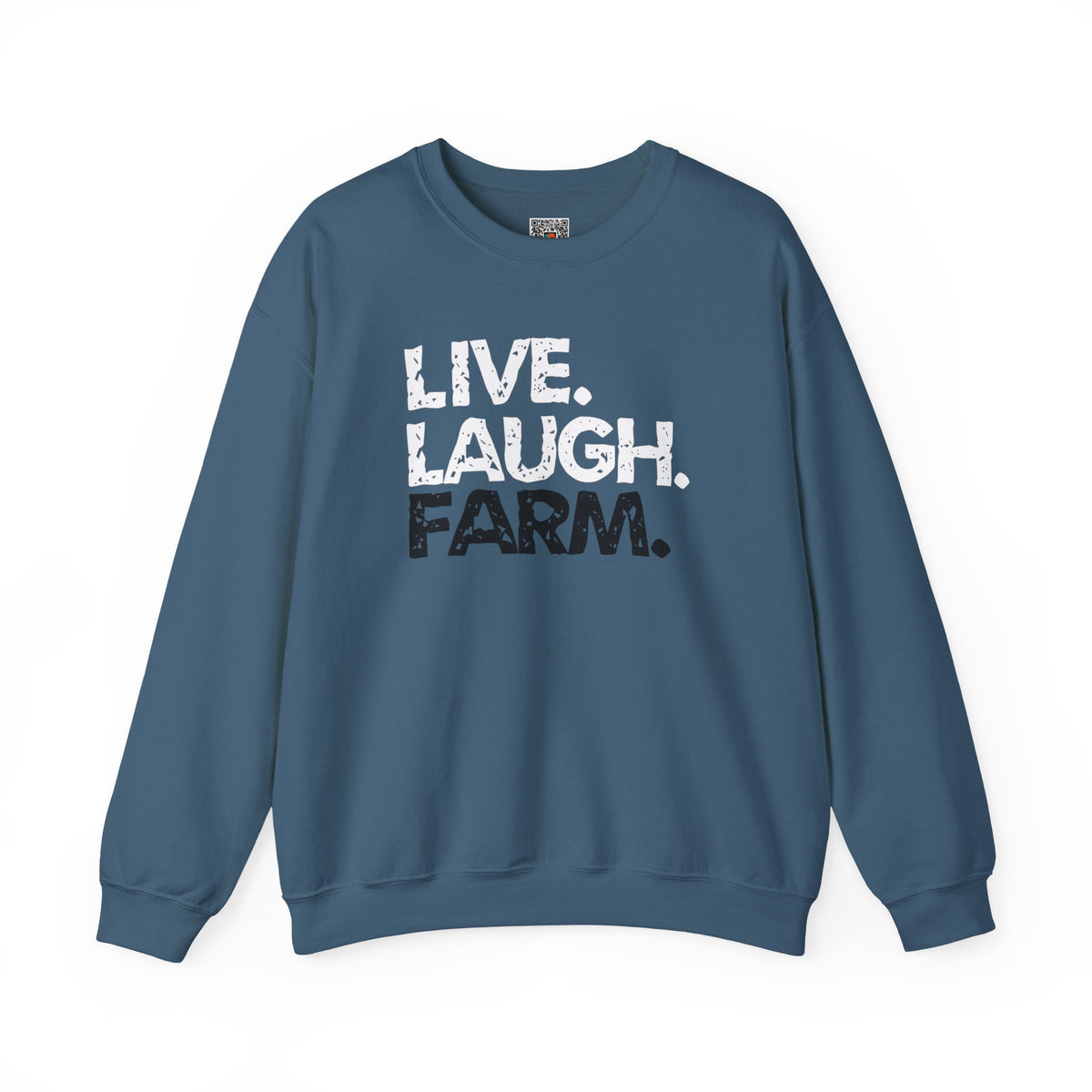 Live Laugh Farm Sweatshirt | Rustic Country Crewneck | Cr8tive Designs