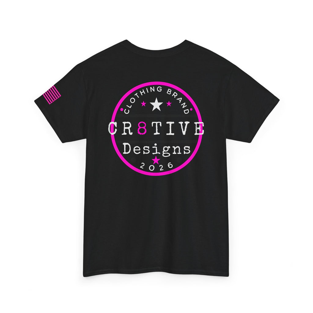 Hot Pink Logo Badge Graphic Tee/Cr8tive Designs