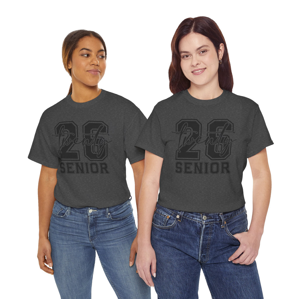 Senior 2026 Script Back T-Shirt | Vertical Graduation Tee | Trendy Senior Shirt | Unisex Fit | Cr8tive Designs