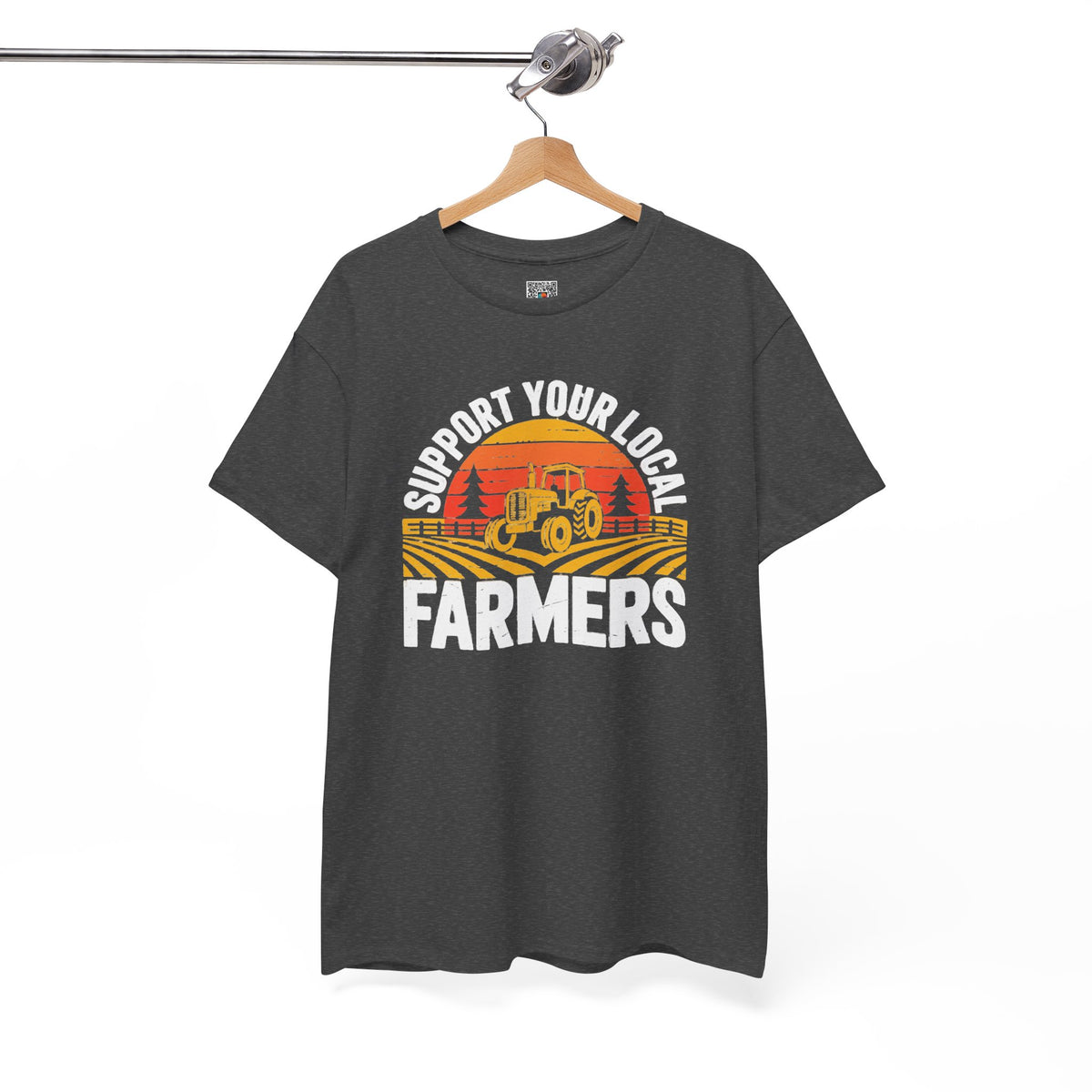 Support Your Local Farmers T-Shirt | Retro Tractor Sunset Graphic Tee | Cr8tive Designs