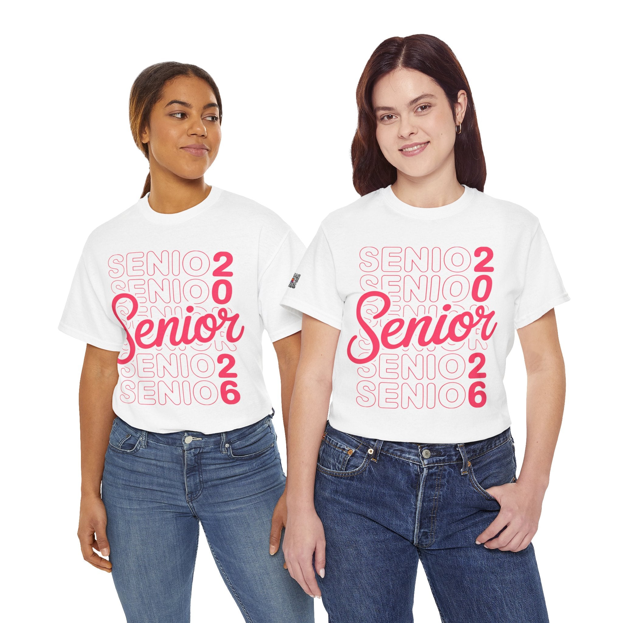 Senior 2026 Neon Script T-Shirt | Bold Layered Typography Tee | Trendy Graduation Shirt | Cr8tive Designs