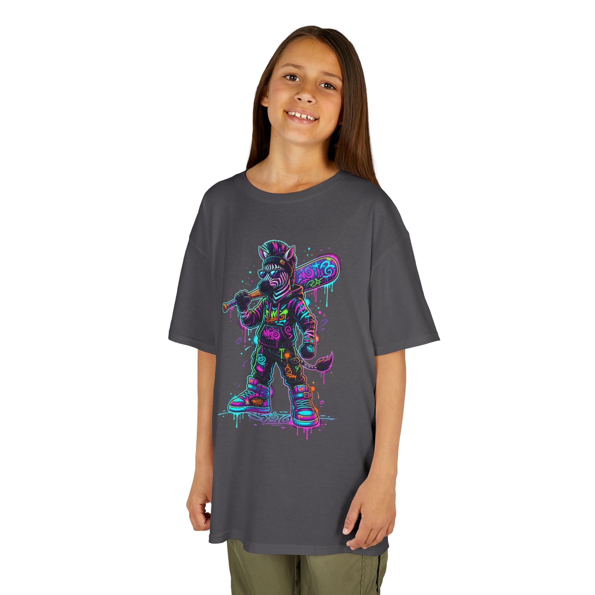 Kids Tee | Neon Zebra Street Warrior Graphic Tee | Cr8tive Designs