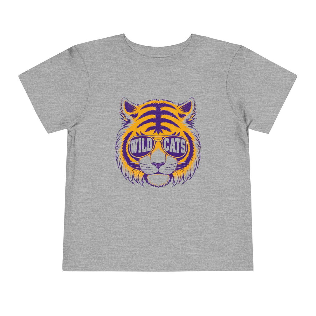 "Wildcats" Sunglasses Tiger Toddler T-Shirt | School Mascot Apparel | Cr8tive Designs
