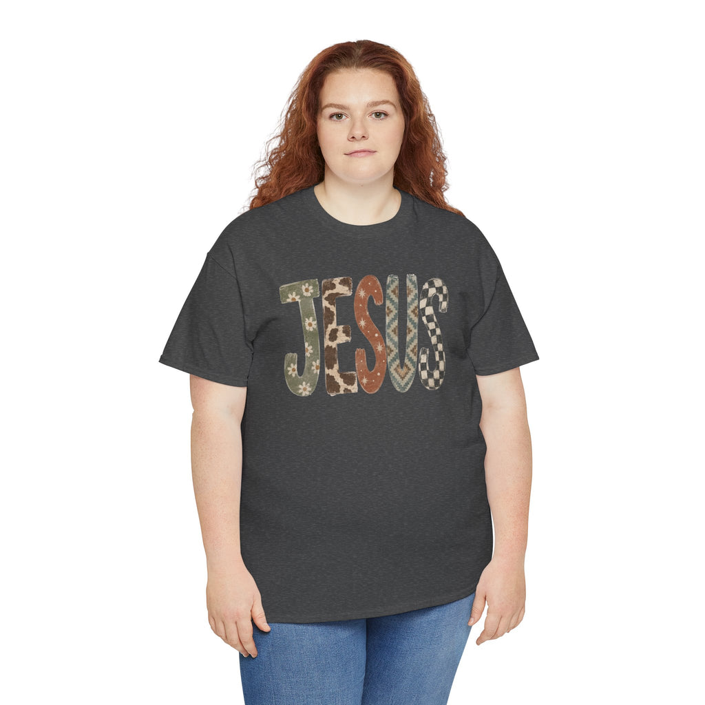 Patterned Jesus Western Tee | Western Country Christian Graphic T-Shirt | Cr8tive Designs