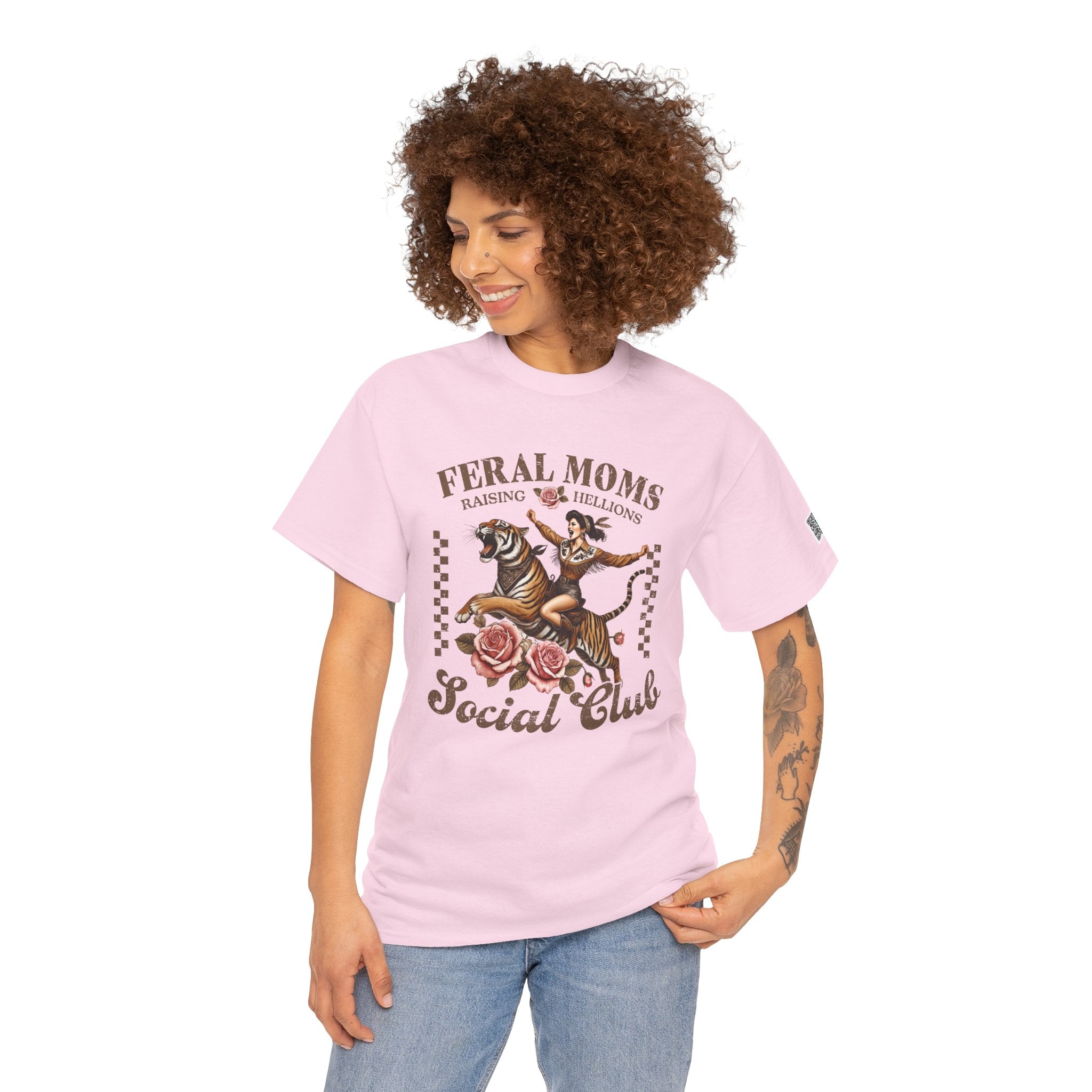 Feral Moms Social Club Graphic Tee – Funny Retro Mom Life Shirt, Trendy Humor Apparel | Cr8tive Designs