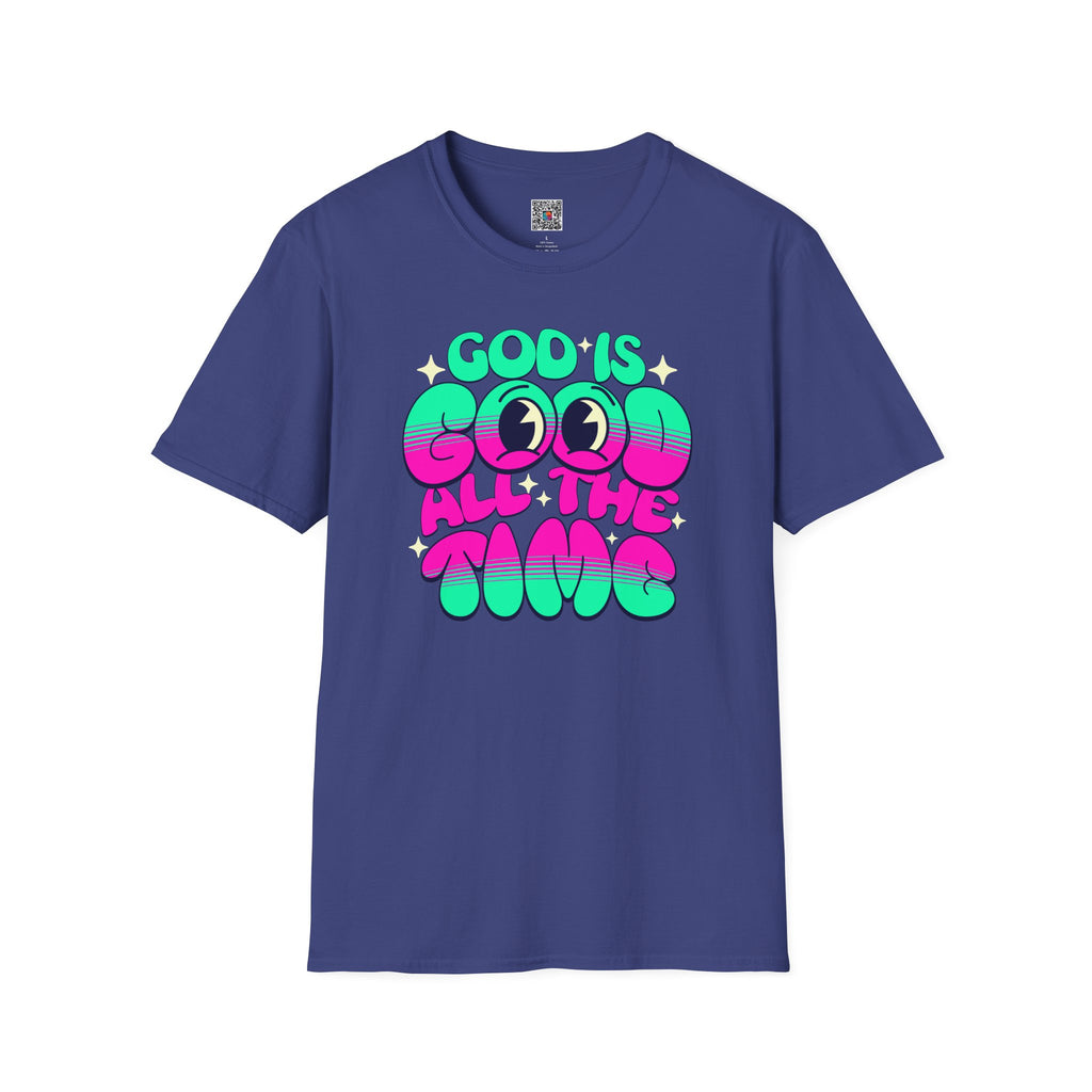 God Is Good All The Time T-Shirt | Retro Neon Faith Graphic Tee | Cr8tive Designs