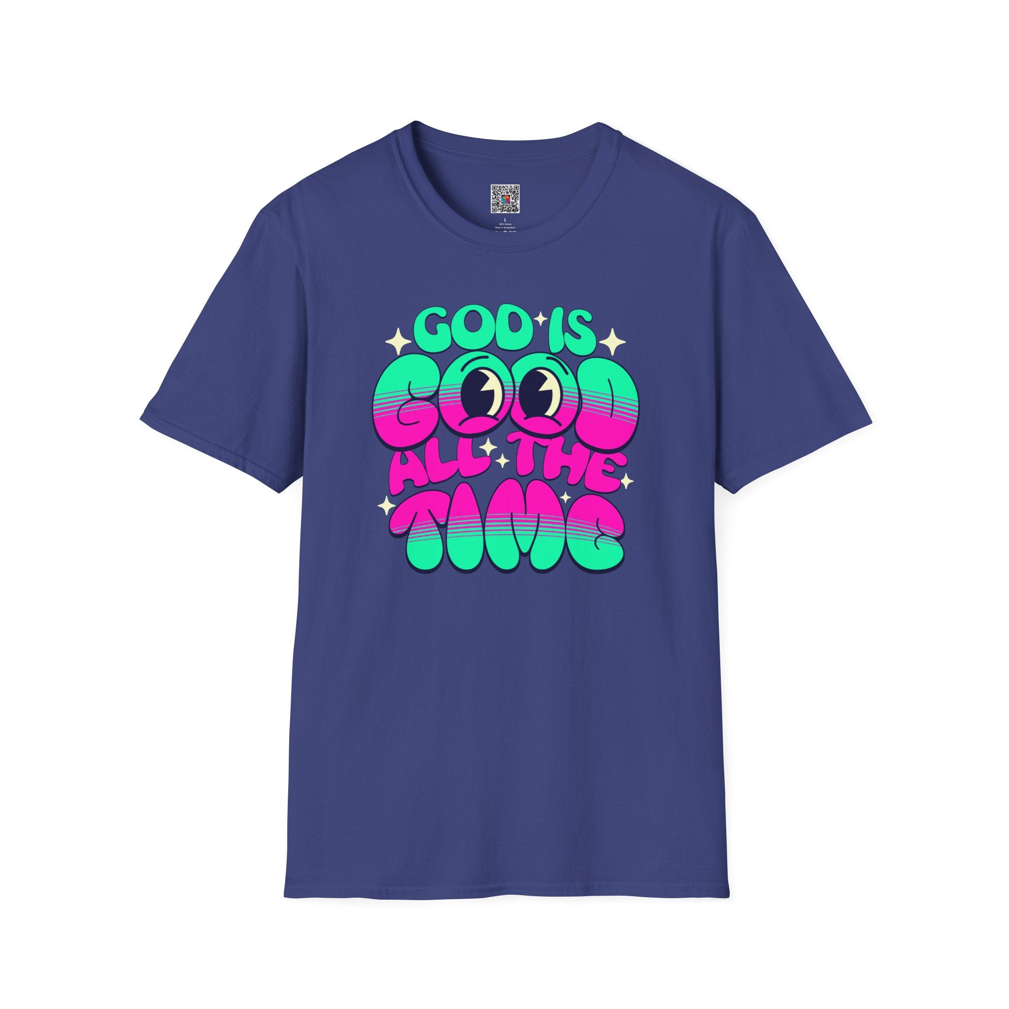 God Is Good All The Time T-Shirt | Retro Neon Faith Graphic Tee | Cr8tive Designs