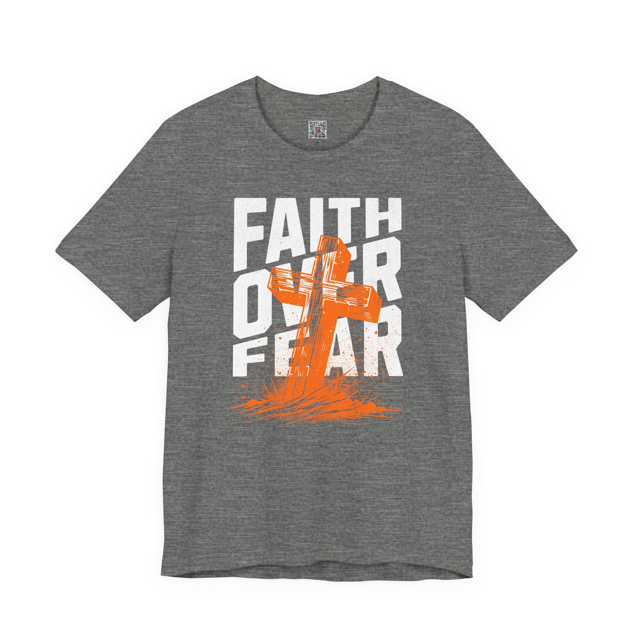 Faith Over Fear Tee | Christian Cross Inspirational Short Sleeve Shirt | Cr8tive Designs