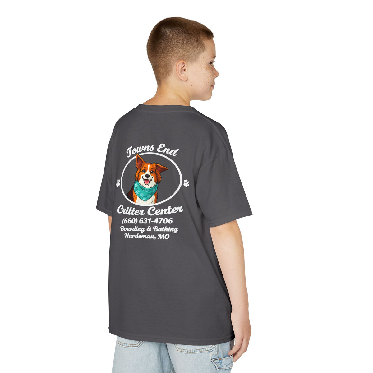 Towns End Critter Center Short Sleeve T-Shirt | Custom Pet Boarding & Grooming Graphic Short Sleeve Tee | Cr8tive Designs