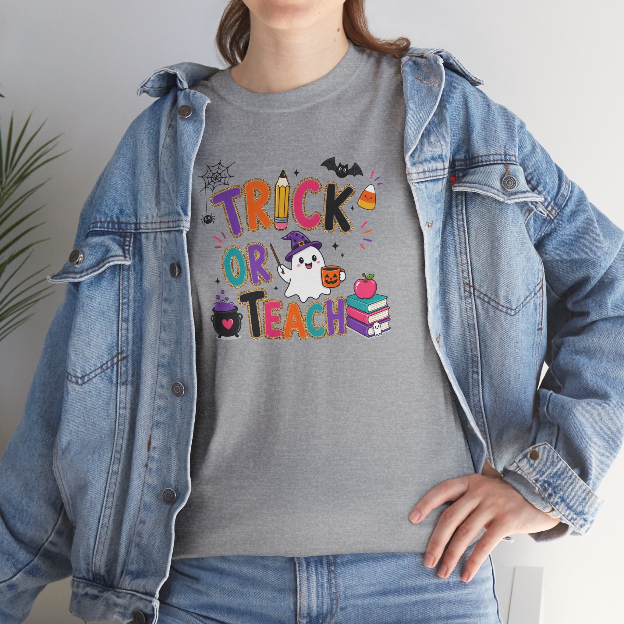 Trick or Teach Halloween Teacher Tee | Cute Spooky Classroom T-Shirt | Cr8tive Designs
