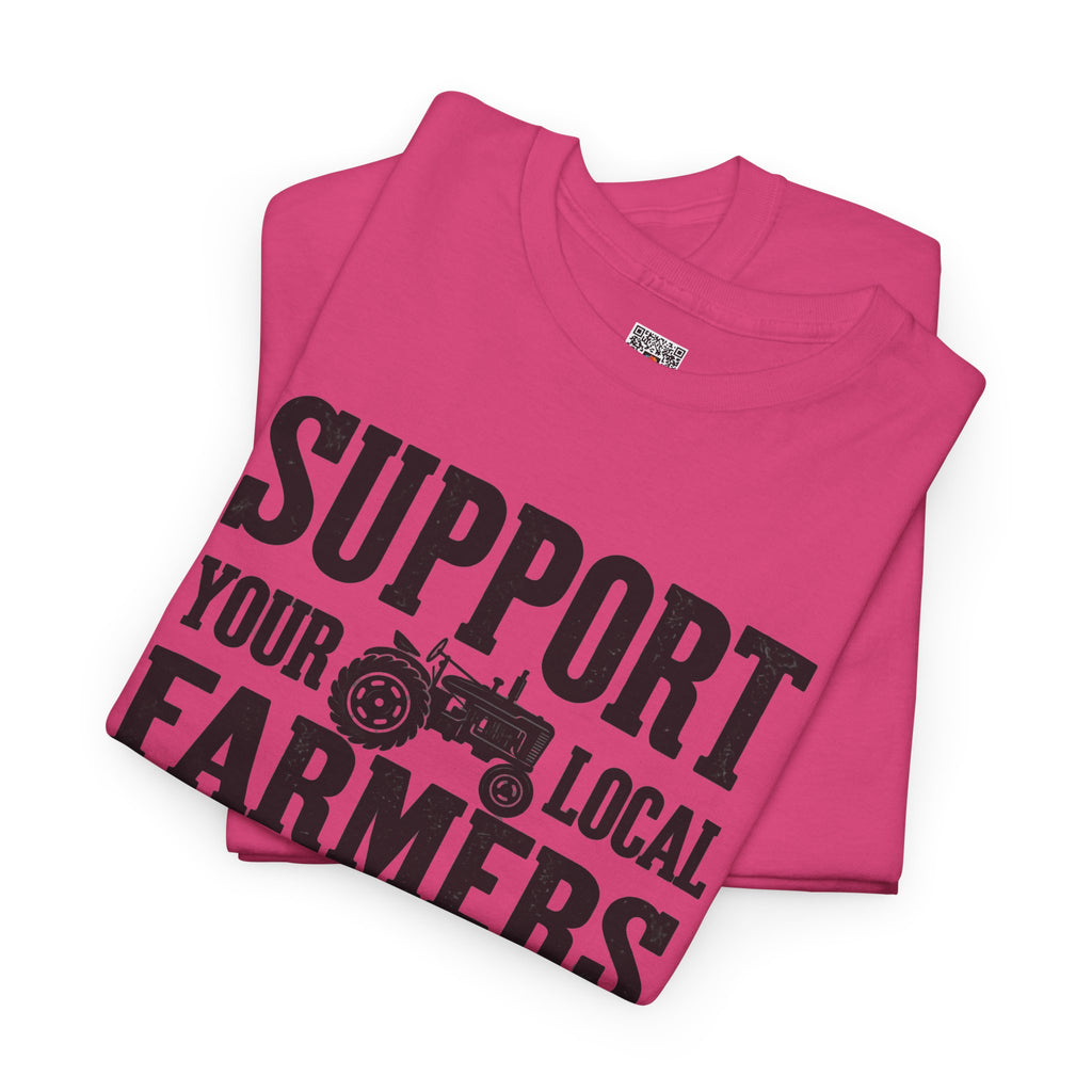 Support Your Local Farmers T-Shirt | Rustic Tractor Agriculture Graphic Tee | Cr8tive Designs