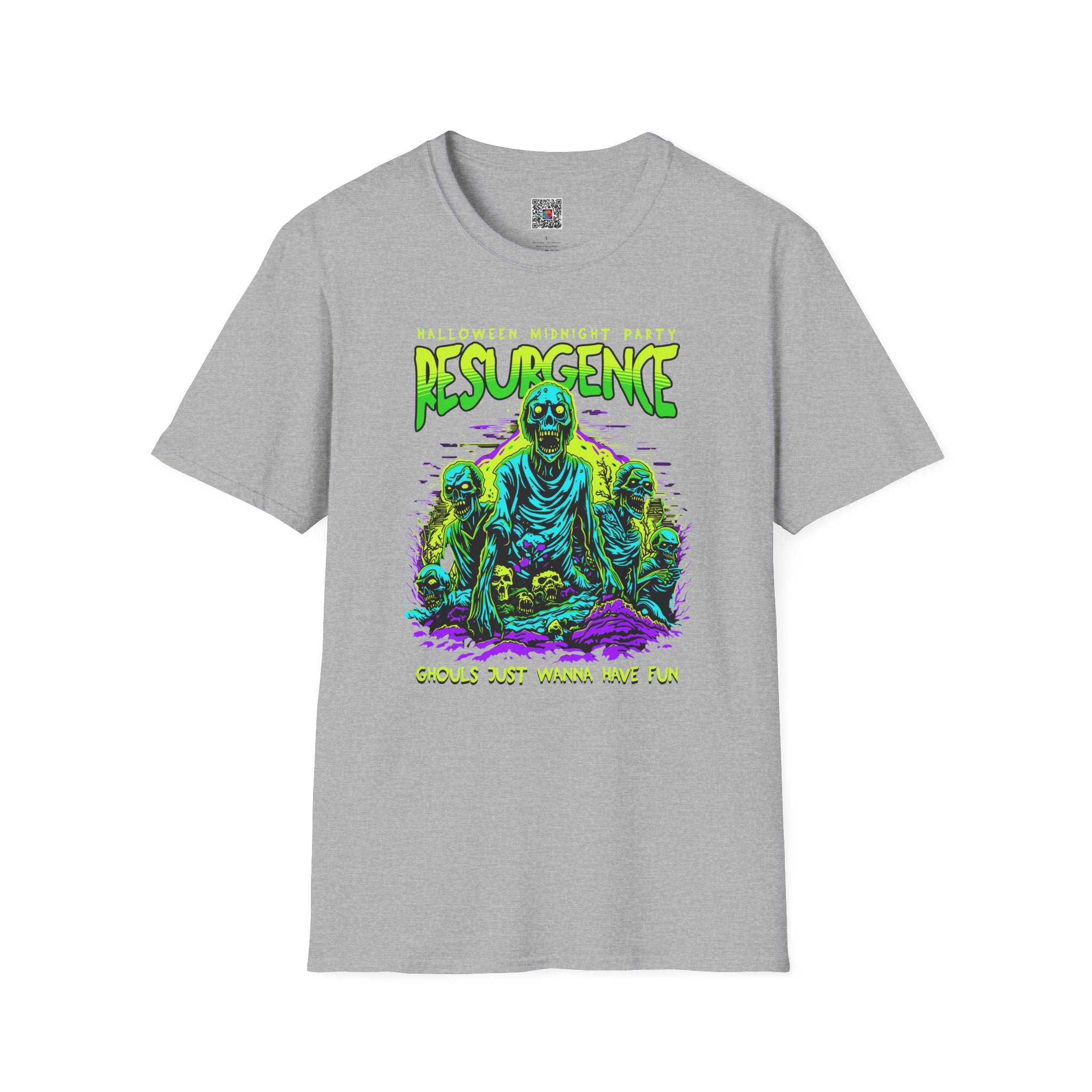 Resurgence Zombie Graphic T-Shirt | Neon Horror Halloween Tee | Cr8tive Designs