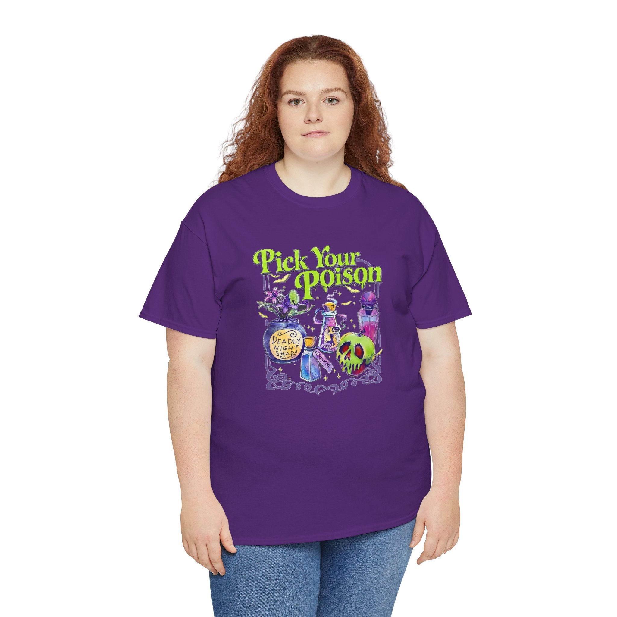 Pick Your Poison | Colorful Witchy Halloween Graphic T-Shirt | Cr8tive Designs
