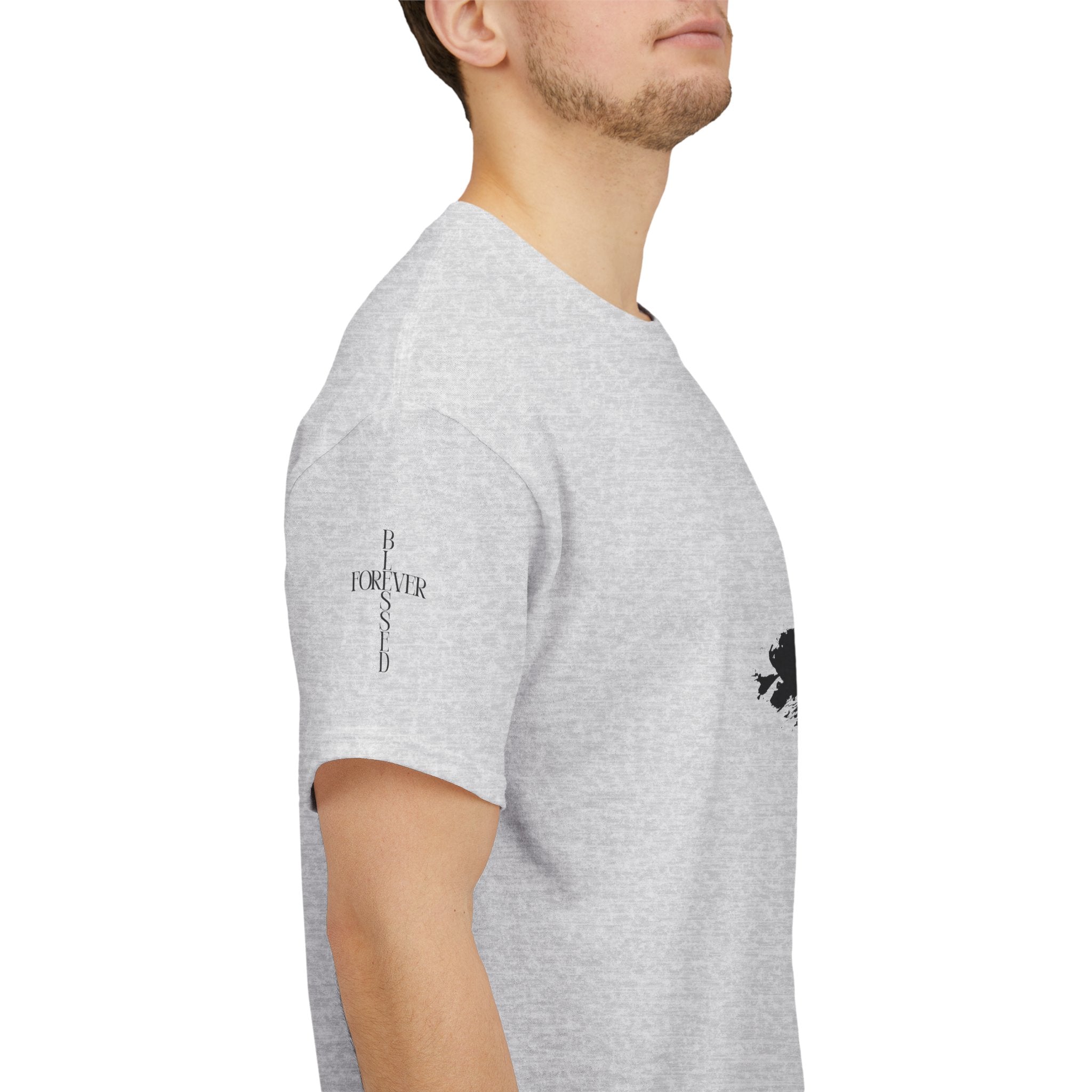 Black Brushstroke Cross T‑Shirt — Minimalist Christian Faith Tee