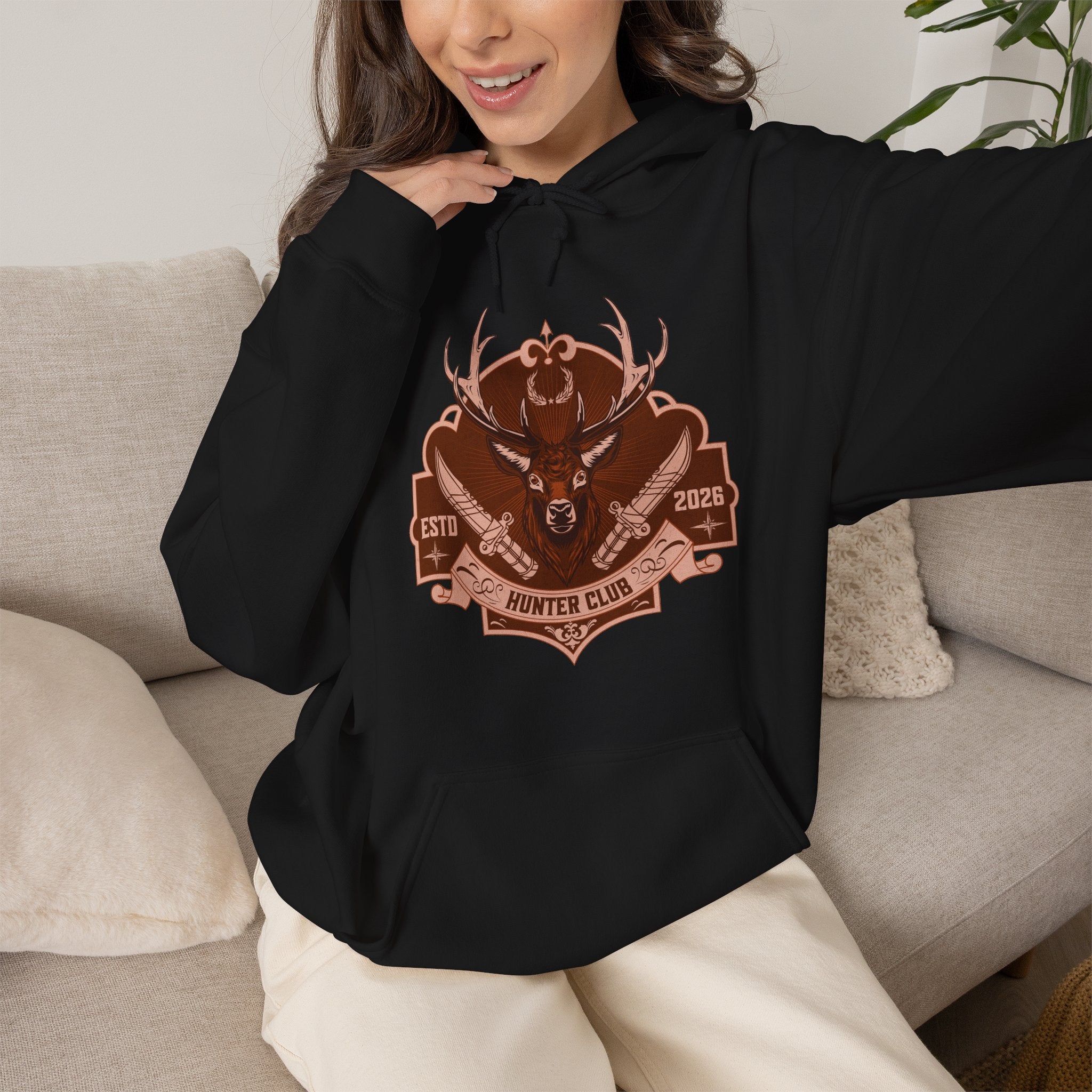 Hunter Club Hoodie | Vintage Deer Hunting Design | Cr8tive Designs