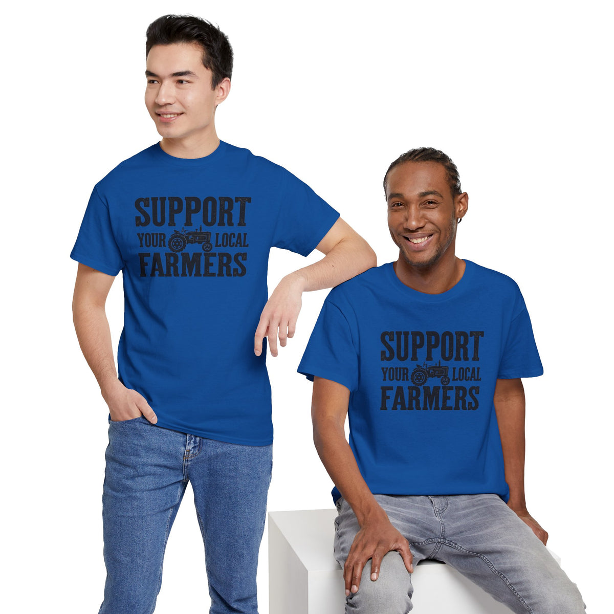 Support Your Local Farmers T-Shirt | Rustic Tractor Agriculture Graphic Tee | Cr8tive Designs