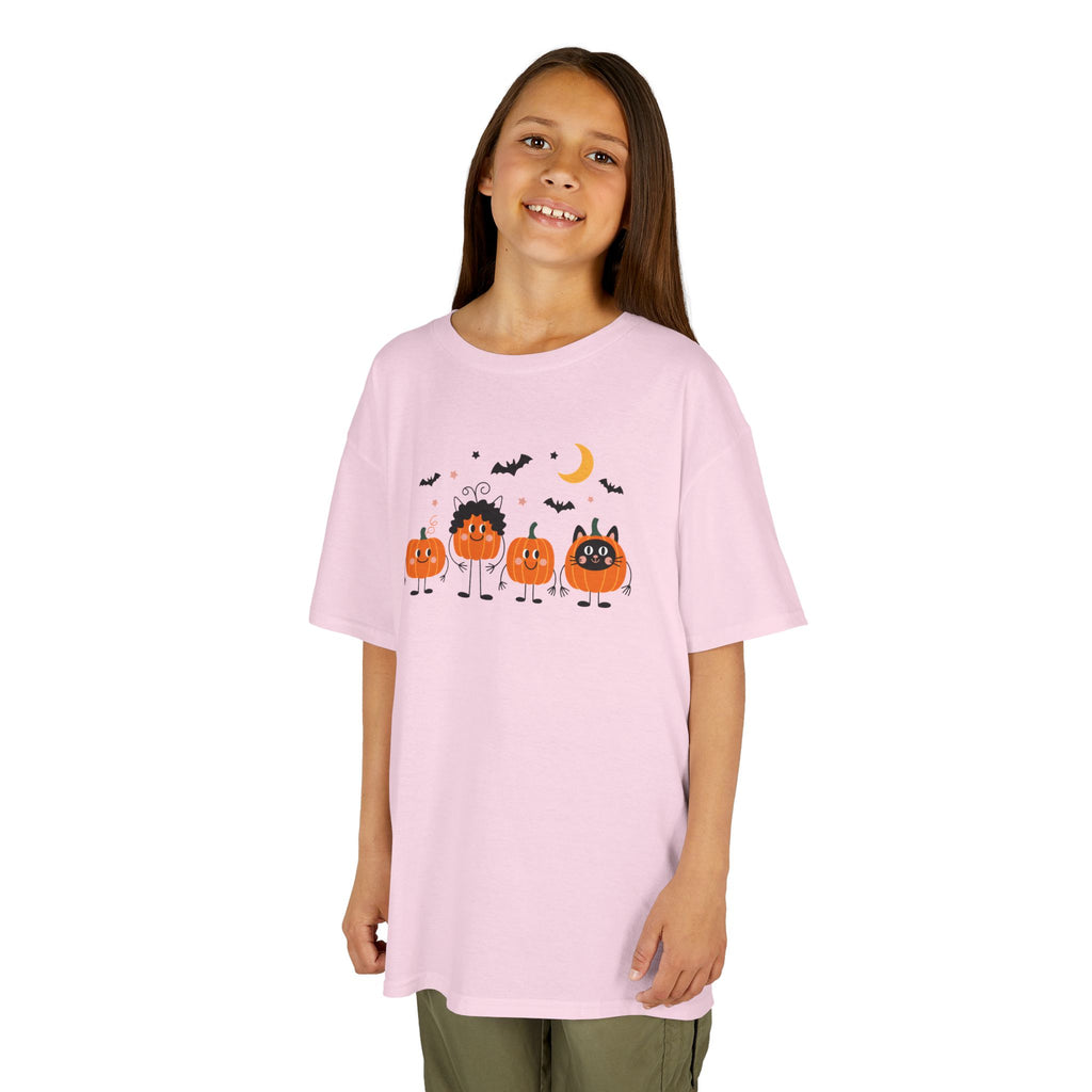 Cute Pumpkin Costumes Kids Tee | Fun Halloween Pumpkin Cat Youth T-Shirt | Cr8tive Designs