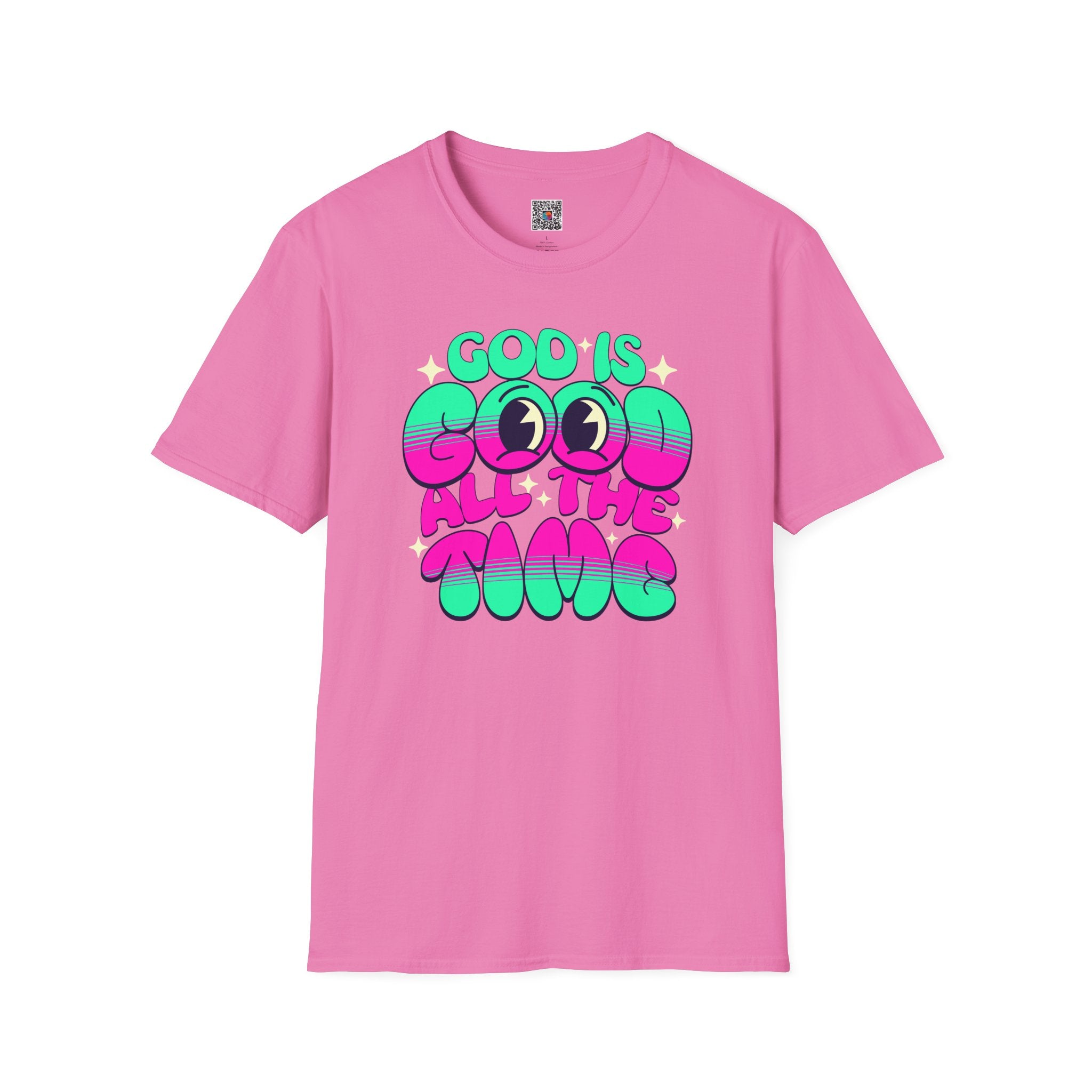 God Is Good All The Time T-Shirt | Retro Neon Faith Graphic Tee | Cr8tive Designs