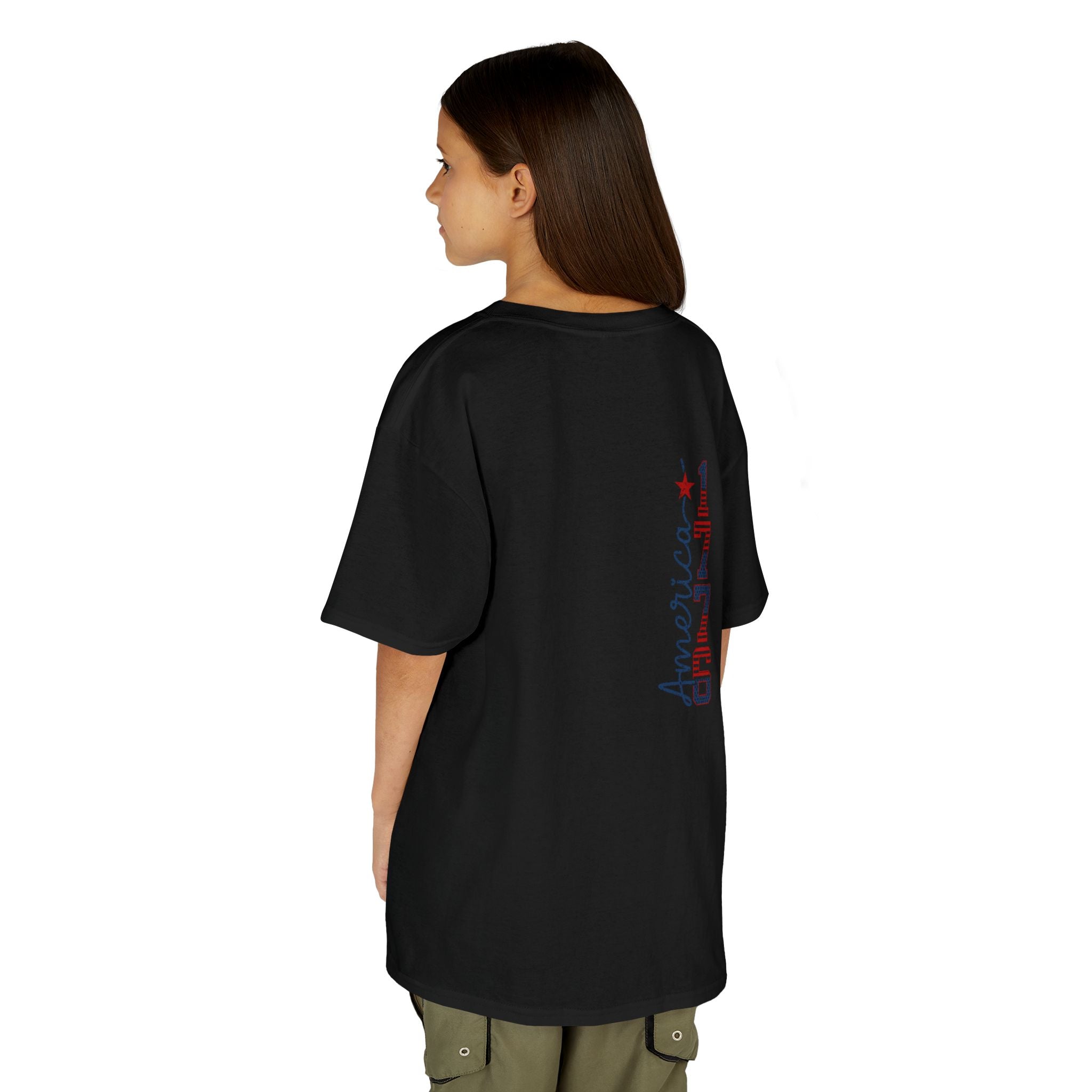 Kids USA Flag Tee | Patriotic Front and Back Design | Cr8tive Designs