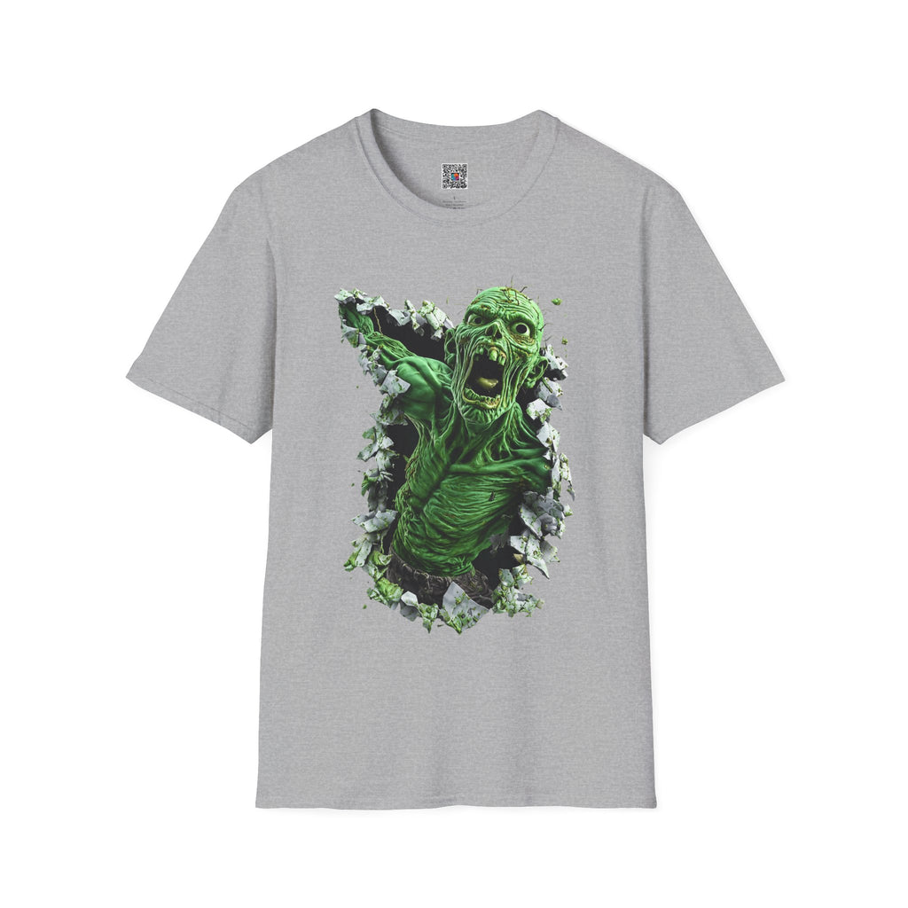 Zombie Breakout T-Shirt | Green Screaming Undead Horror Tee | Cr8tive Designs