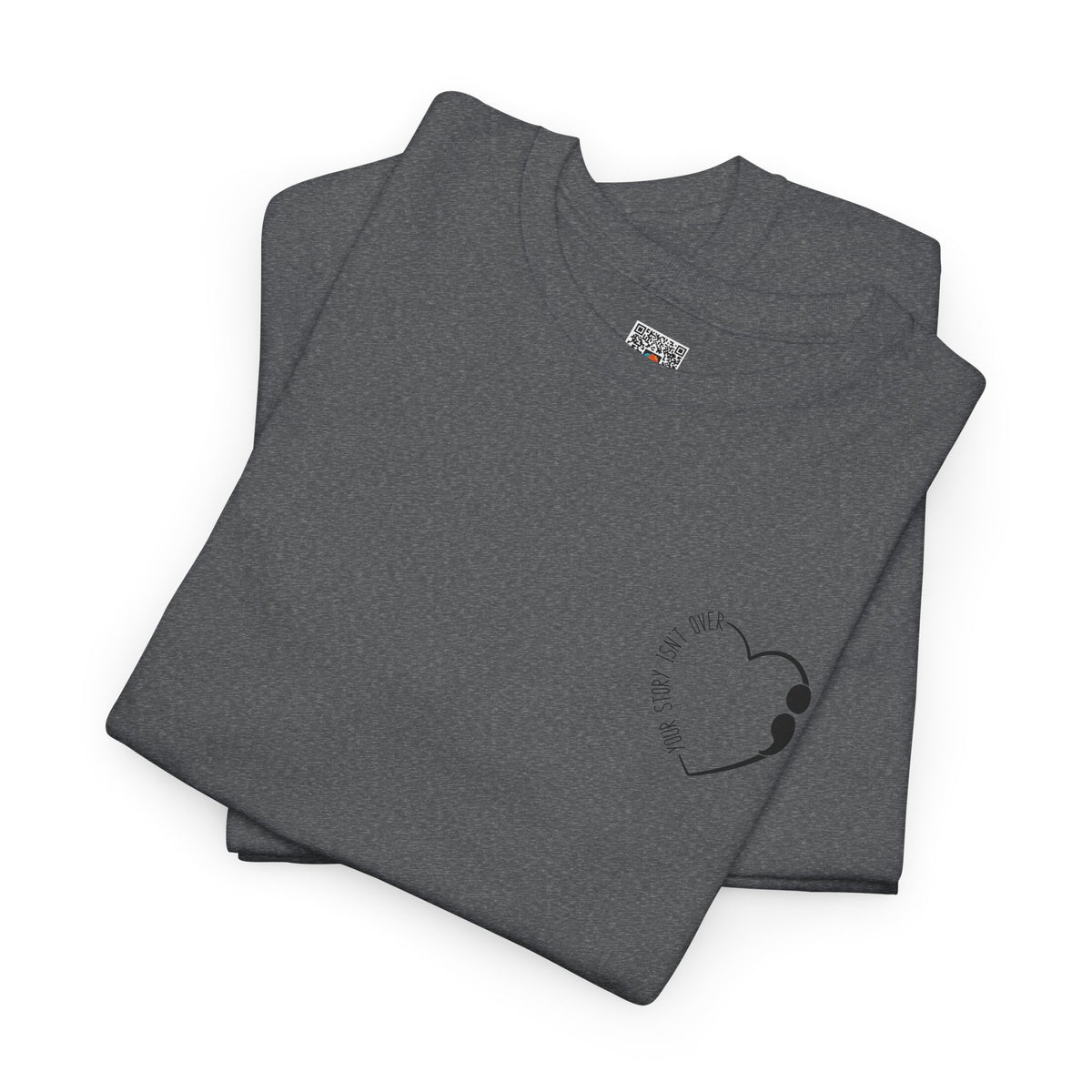 Heart Semicolon Pocket Print T-Shirt | Minimalist Suicide Prevention Graphic Tee | Cr8tive Designs