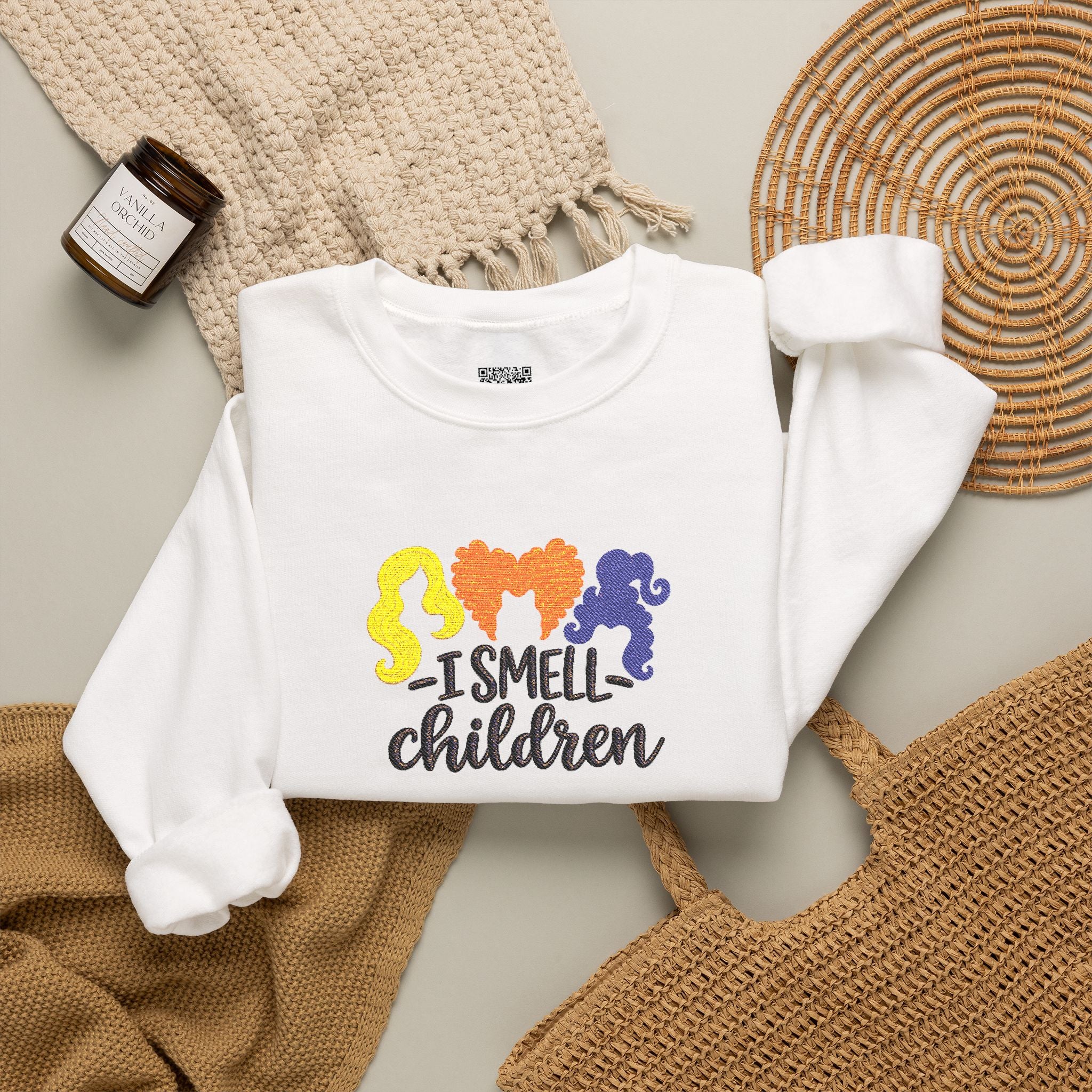 Embroidered I Smell Children Sweatshirt | Sanderson Sisters Hair Crewneck | Cr8tive Designs
