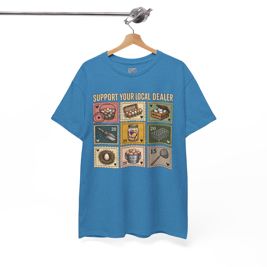 Support Your Local Dealer Fresh Eggs T-Shirt | Funny Chicken Farm Graphic Tee | Cr8tive Designs
