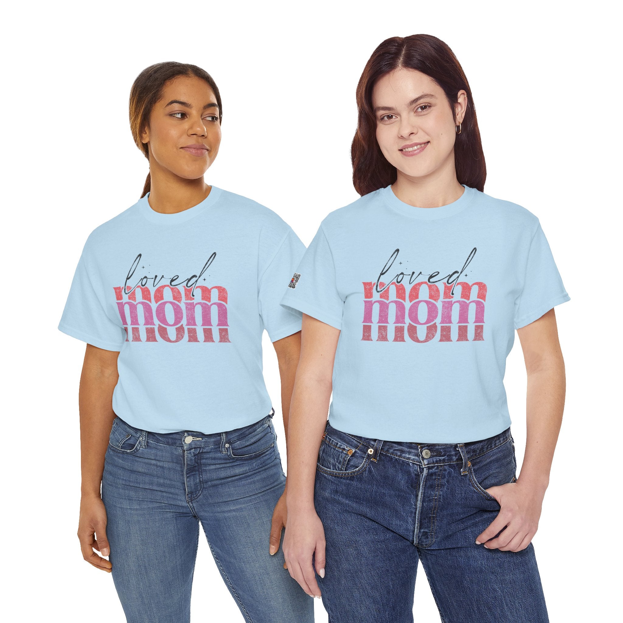 LOVED MOM GRAPHIC T-SHIRT | INSPIRATIONAL MOTHERHOOD TEE | STACKED RETRO DESIGN | CR8TIVE DESIGNS