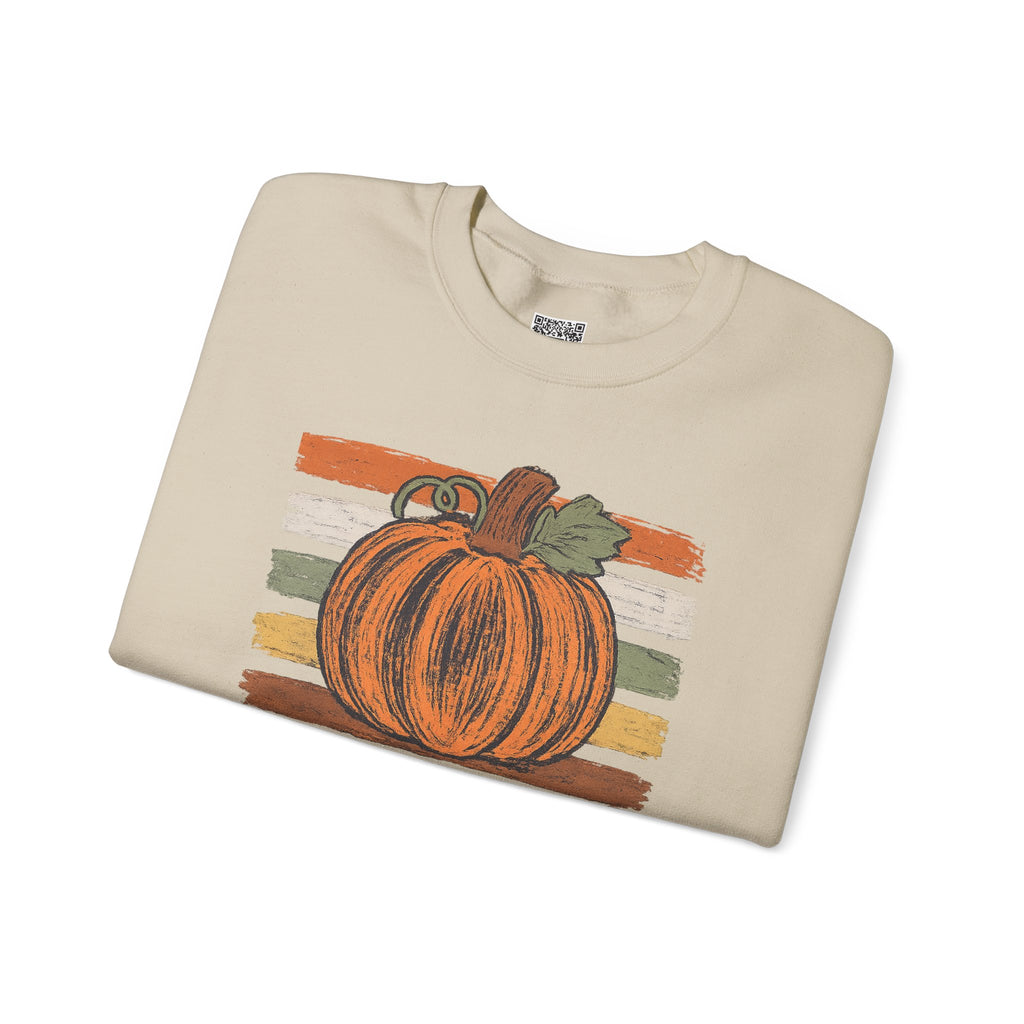 Vintage Retro Pumpkin Sketch Sweatshirt | Distressed Fall Crewneck | Cr8tive Designs