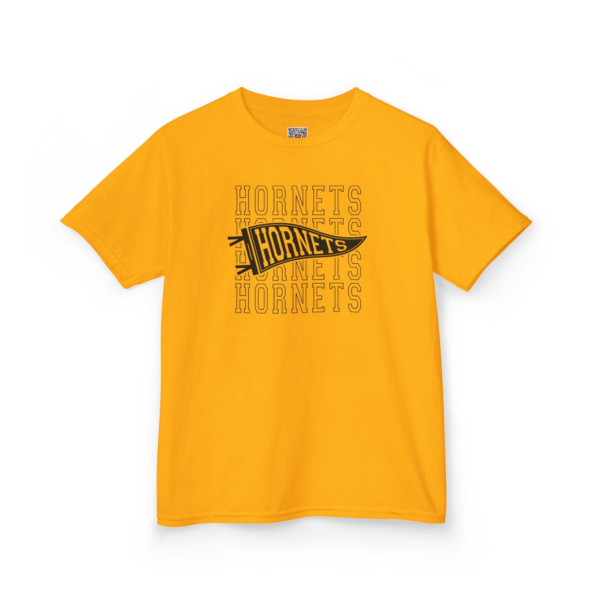 Hornets Pennant Repeat Youth T-Shirt | School Spirit Mascot Tee | Cr8tive Designs