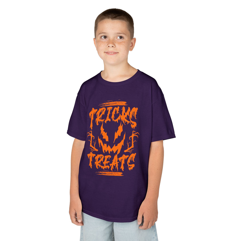 Kids Halloween Tee | 'Tricks & Treats' Spooky Jack-O'-Lantern Graphic | Cr8tive Designs