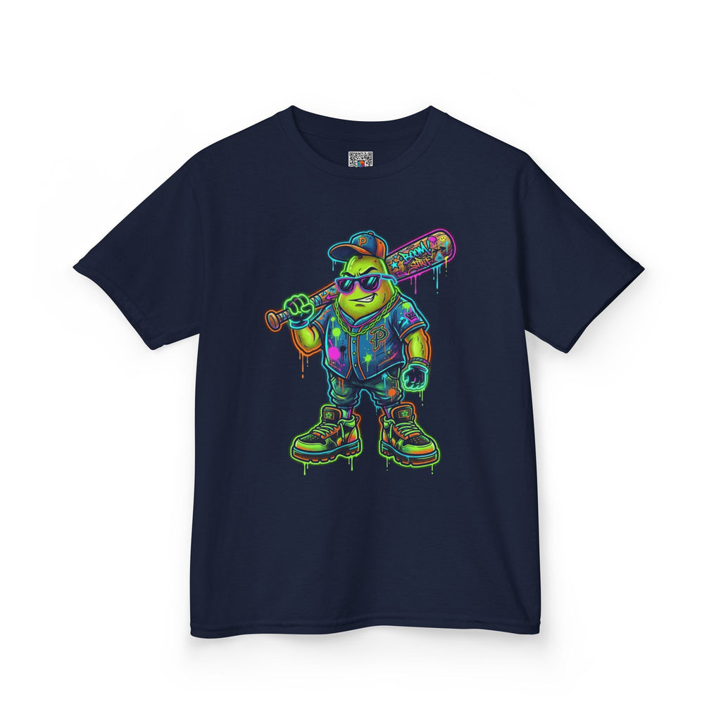 Kids Neon Skateboarder T‑Shirt | Cool Graffiti Skate Punk Tee for Boys | Cr8tive Designs