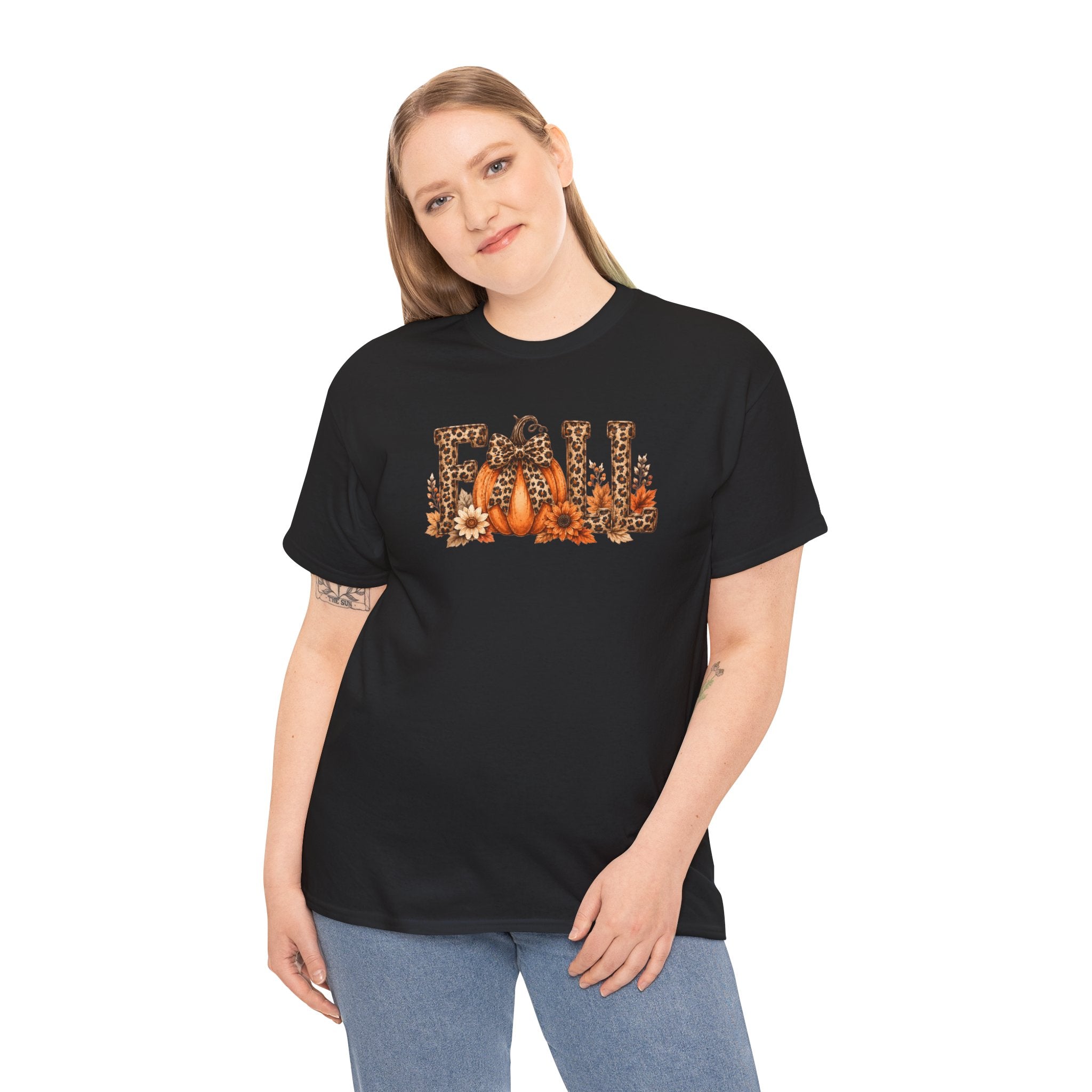 Leopard Fall Pumpkin Tee | Rustic Autumn Graphic T-Shirt | Cr8tive Designs