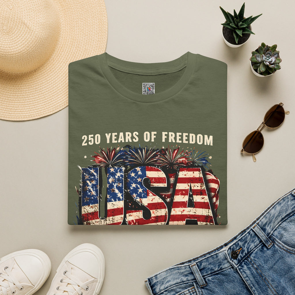 250 Years of Freedom | Rustic Patriotic USA Flag Design | Cr8tive Designs