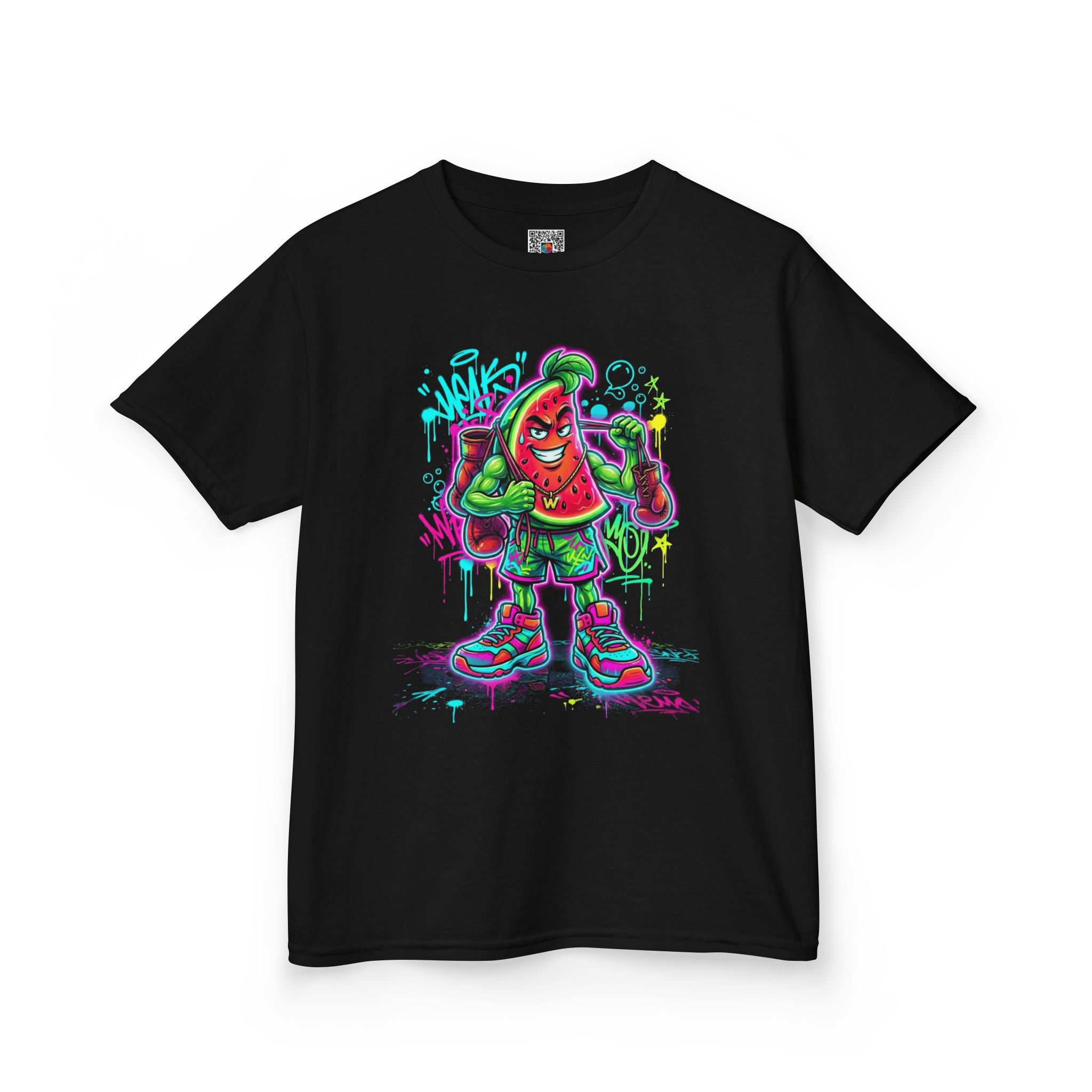 Kids Tee | Neon Graffiti Hot Sauce Character Graphic | Cr8tive Designs