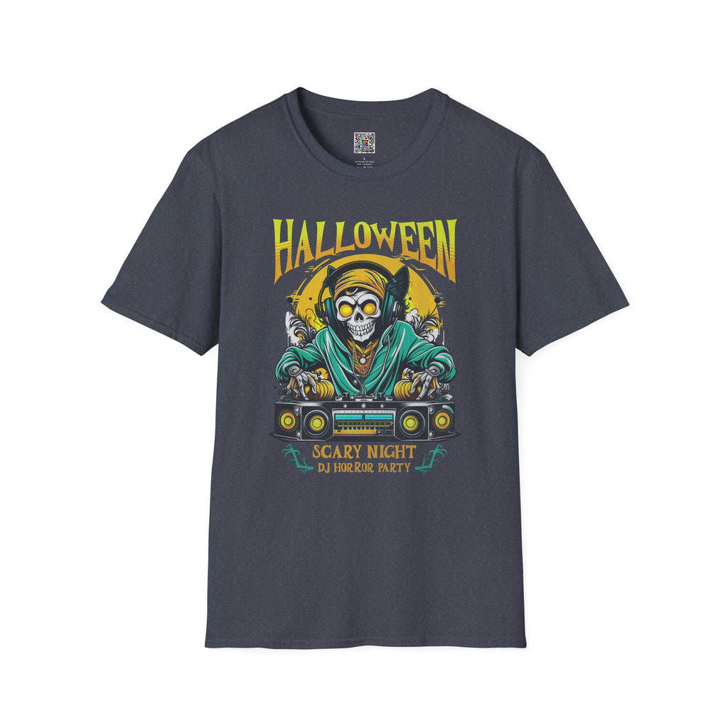 Halloween Skull DJ T-Shirt | Scary Night Party Graphic Tee | Cr8tive Designs