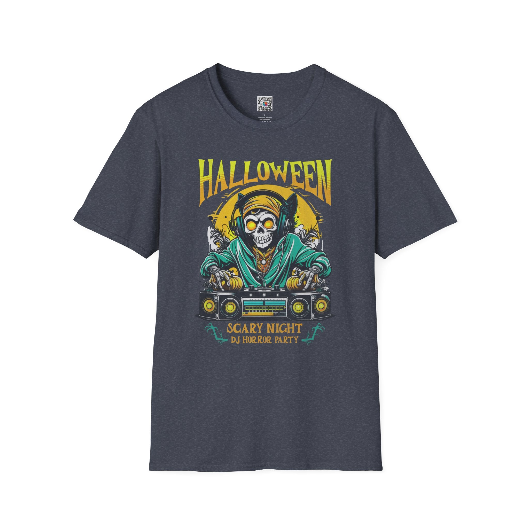 Halloween Skull DJ T-Shirt | Scary Night Party Graphic Tee | Cr8tive Designs