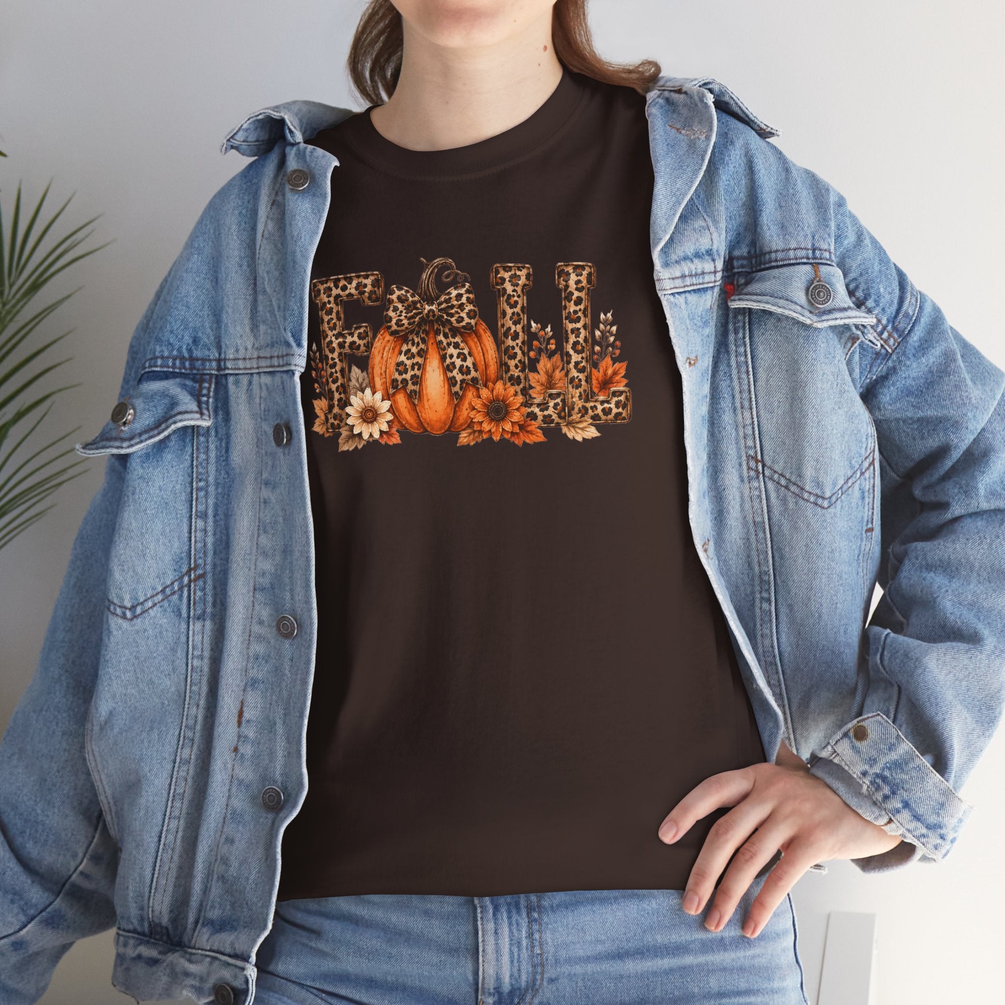 Leopard Fall Pumpkin Tee | Rustic Autumn Graphic T-Shirt | Cr8tive Designs