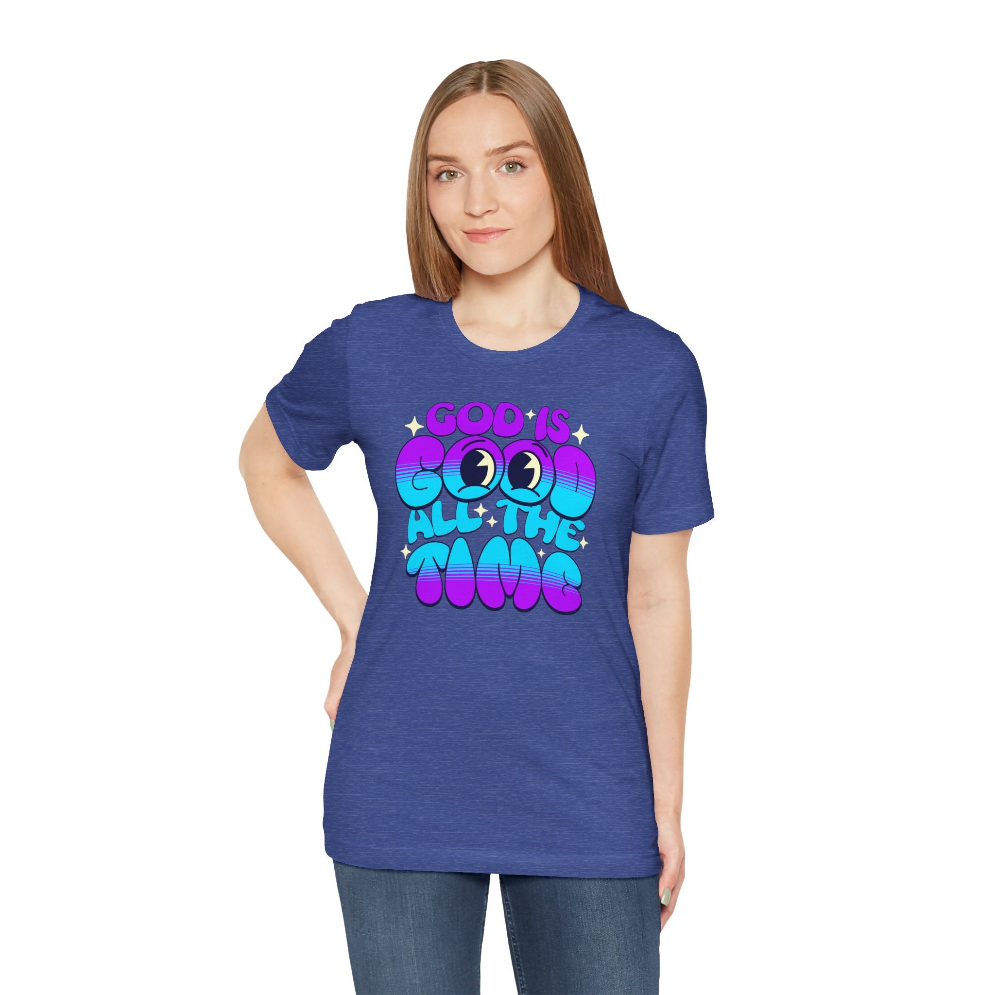 God Is Good All The Time T-Shirt | Retro Bubble Faith Tee | Cr8tive Designs