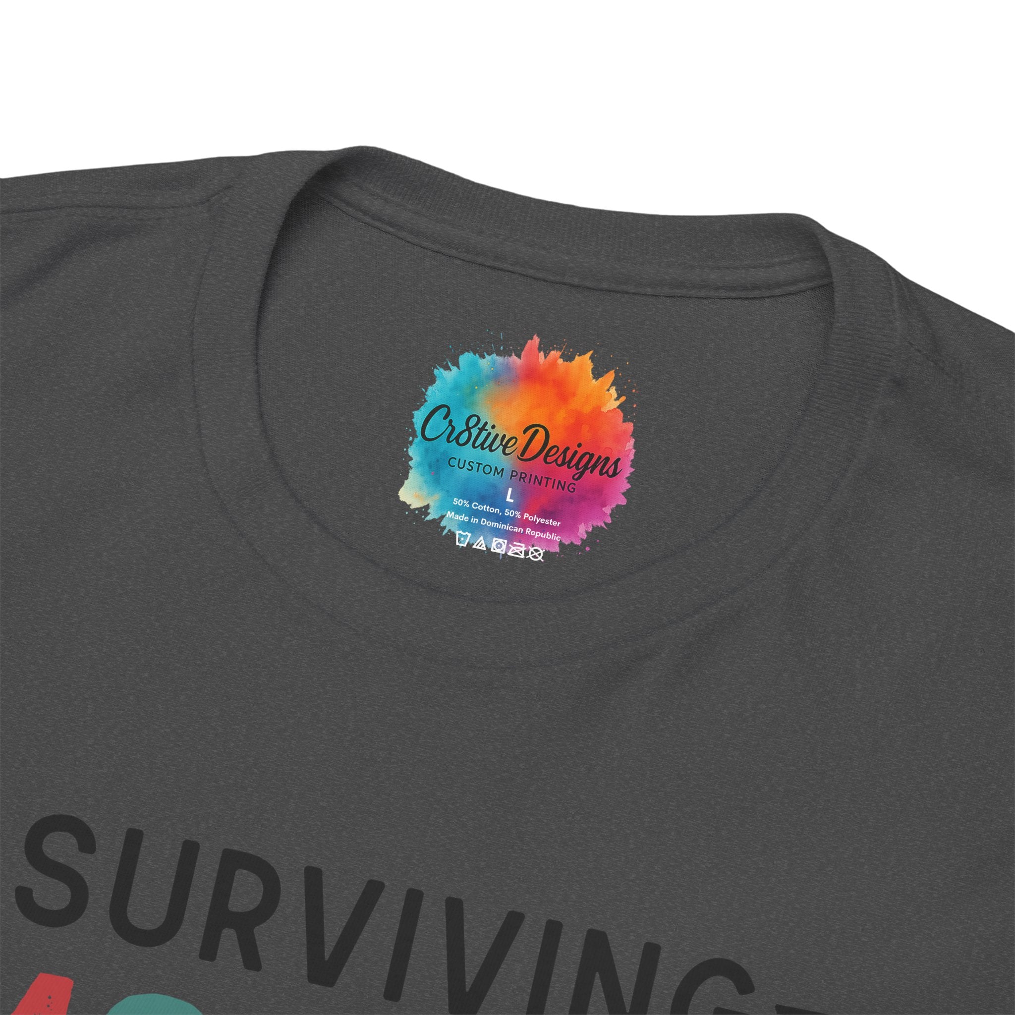 Surviving Motherhood One Day at a Time T-Shirt | Funny Mom Life Graphic Tee | Colorful Statement Shirt | Cr8tive Designs
