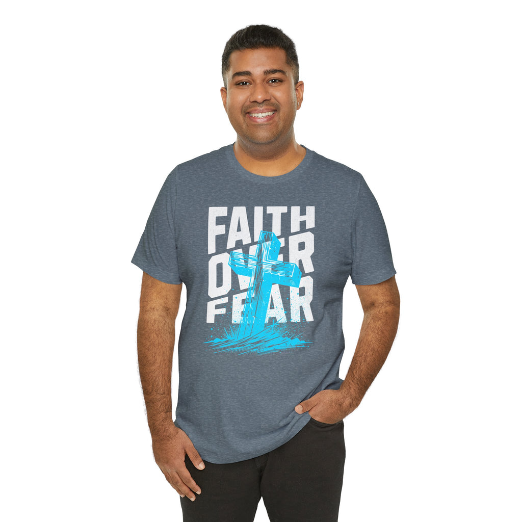 Faith Over Fear T-Shirt | Christian Cross Inspirational Tee | Cr8tive Designs