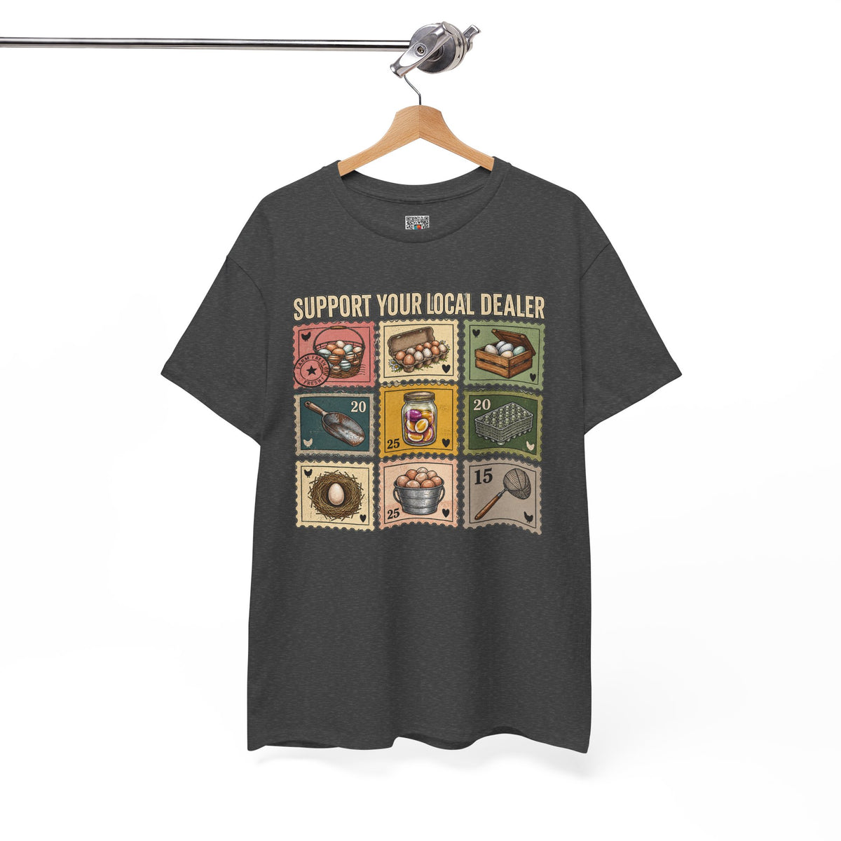 Support Your Local Dealer Fresh Eggs T-Shirt | Funny Chicken Farm Graphic Tee | Cr8tive Designs