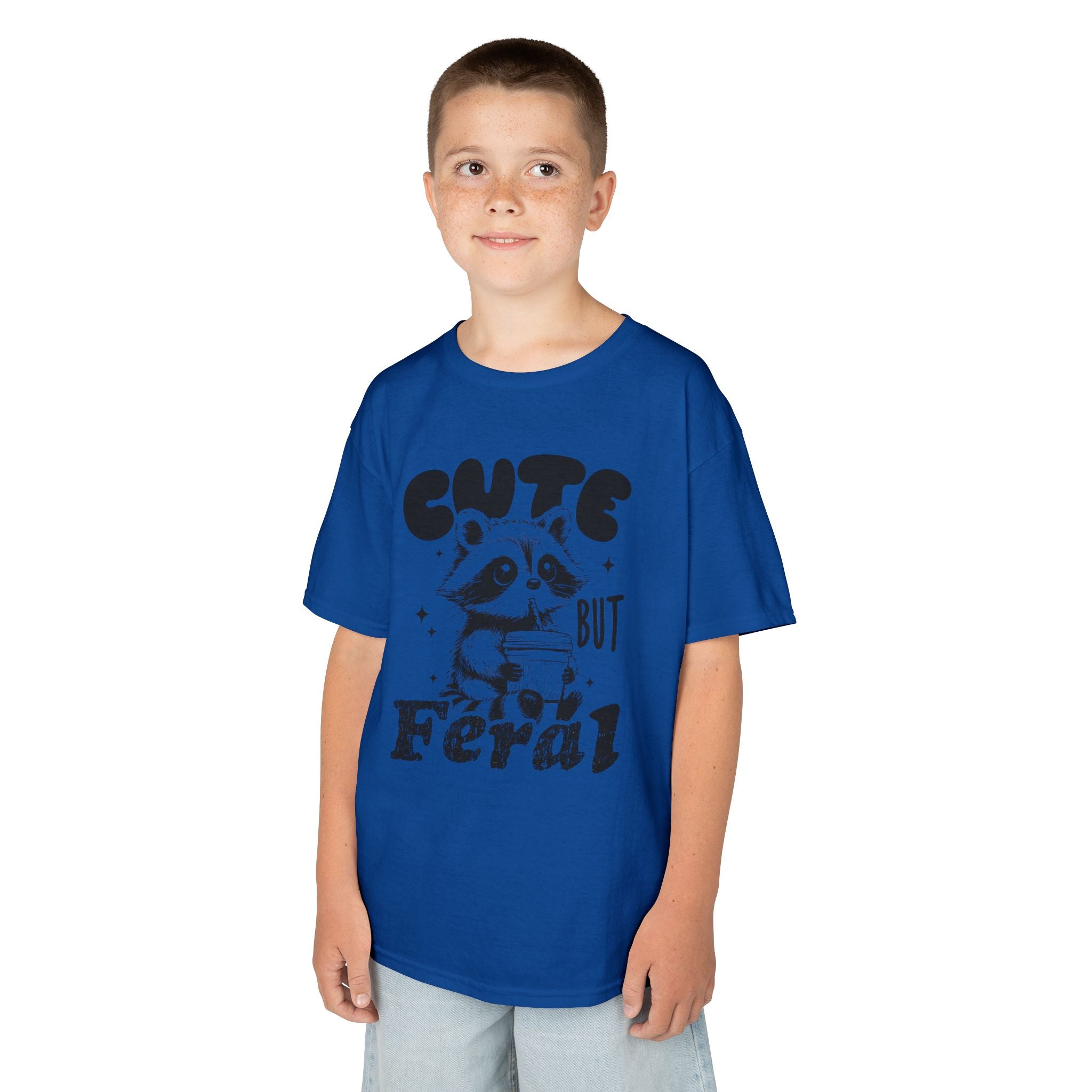 Cute but Feral Raccoon | Funny Kids Animal T-Shirt | Cr8tive Designs