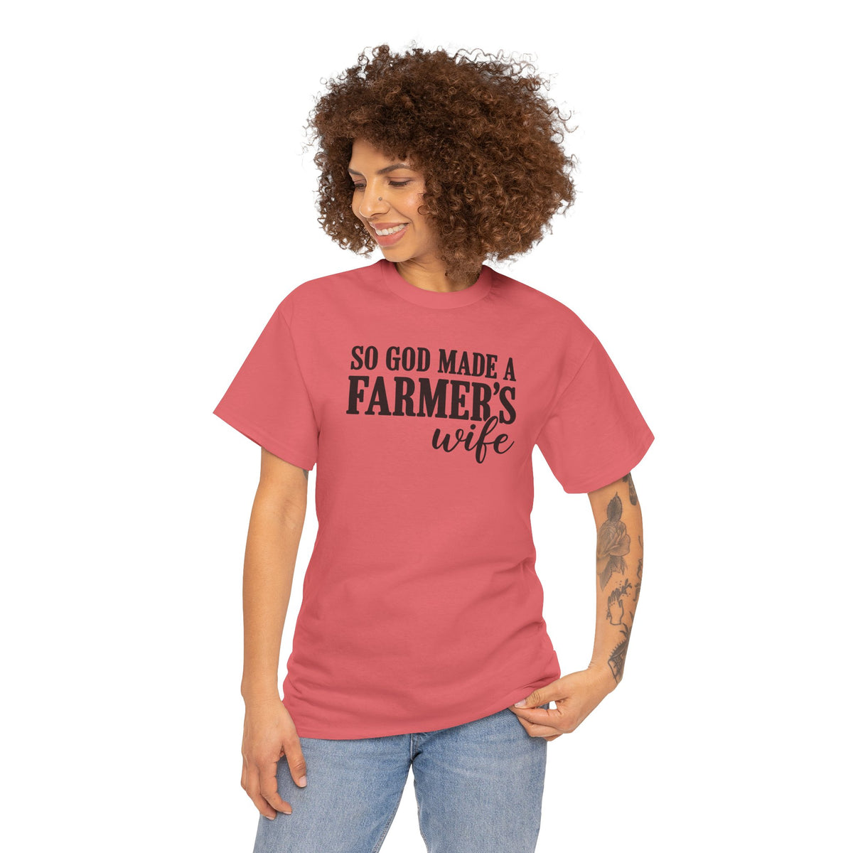 So God Made A Farmer's Wife T-Shirt | Country Farmhouse Graphic Tee | Cr8tive Designs