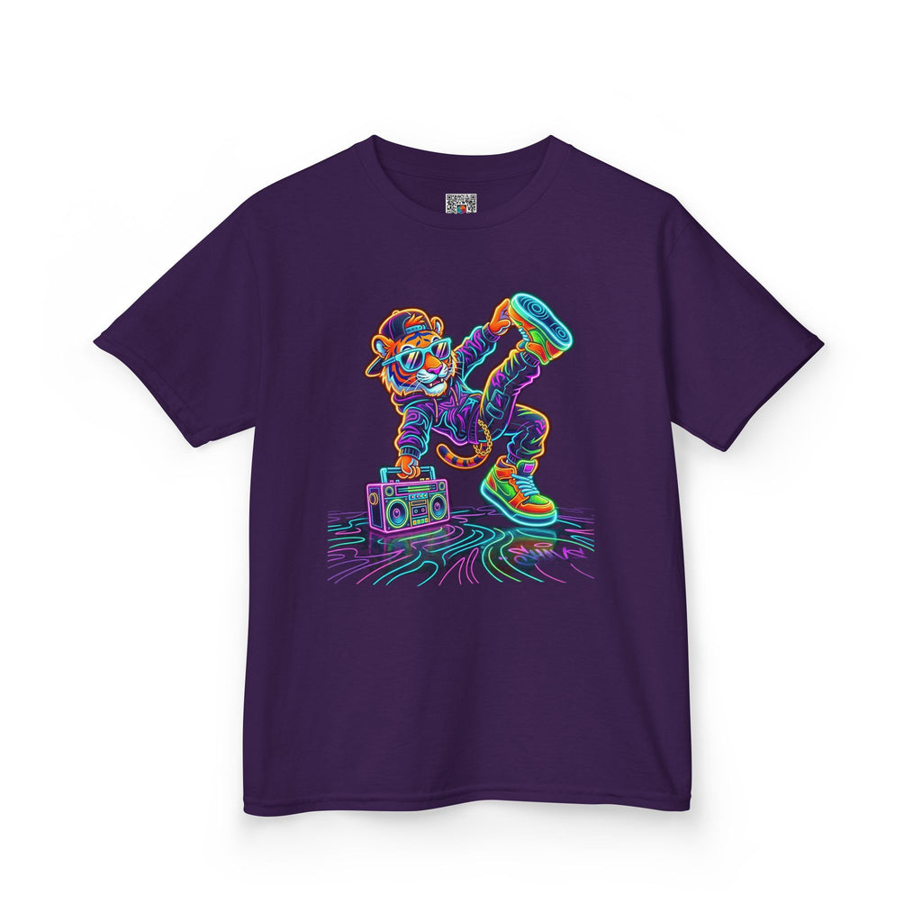 Kids Skateboard Neon Bear T-Shirt | Retro Glow Skateboarding Tee | Cr8tive Designs