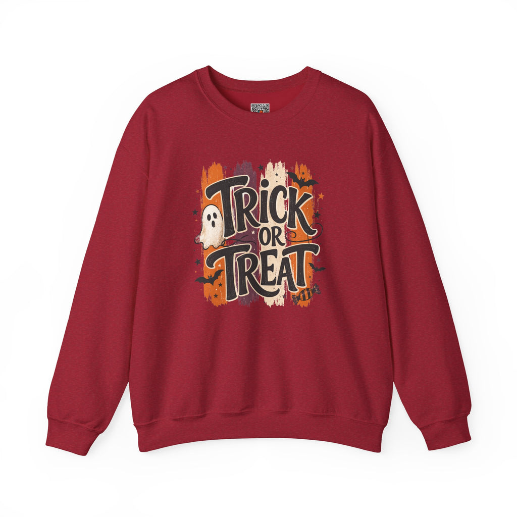 Trick or Treat Sweatshirt | Retro Halloween Ghost Graphic Crewneck | Cr8tive Designs