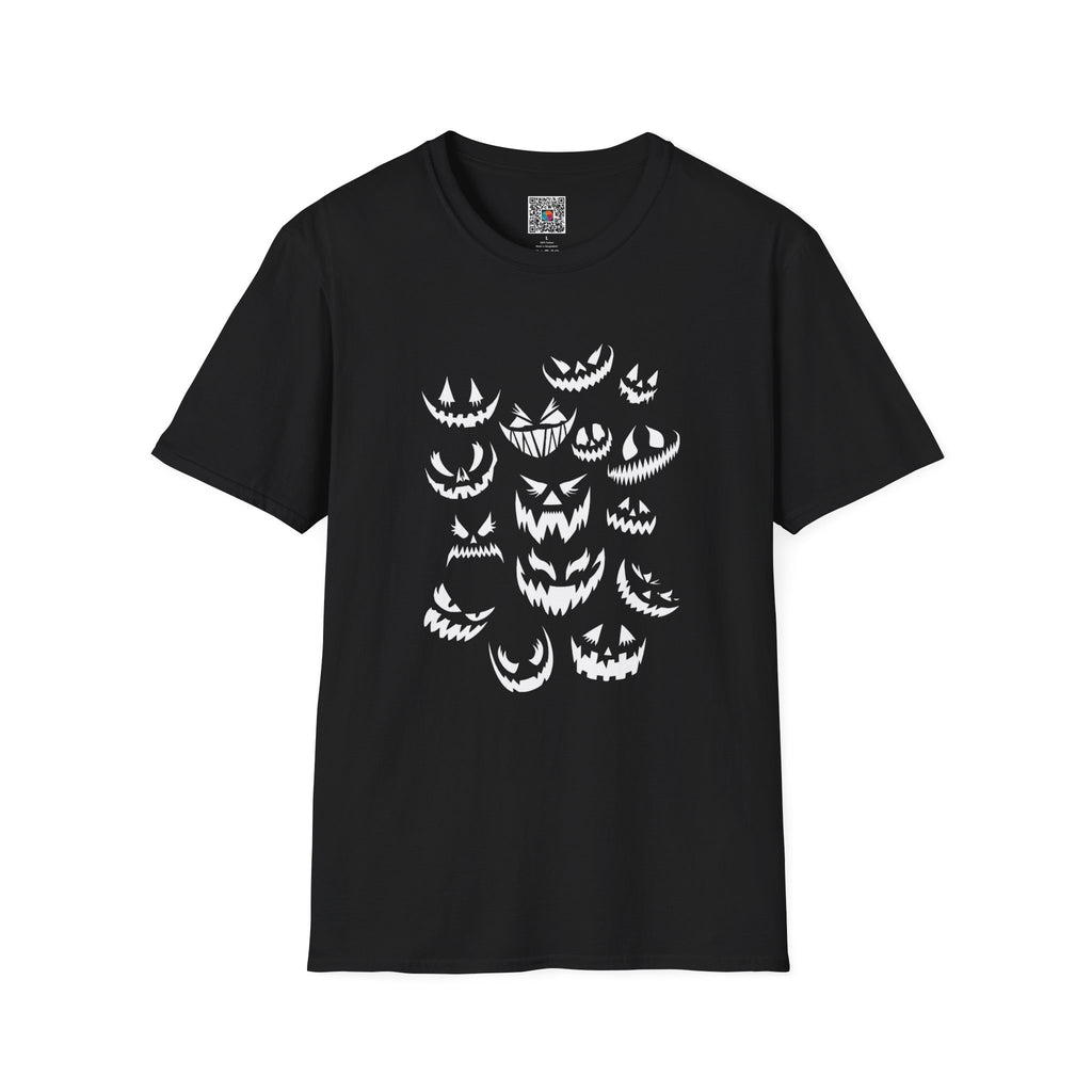 Halloween Jack-O'-Lantern Faces T-Shirt | Spooky Pumpkin Smile Tee | Cr8tive Designs